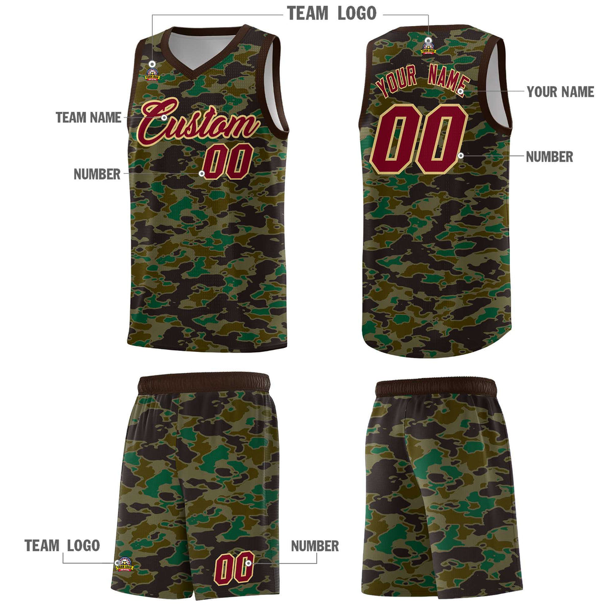 Custom Personalized Camo Kits Sports Uniform Basketball Jersey|KXKSHOP