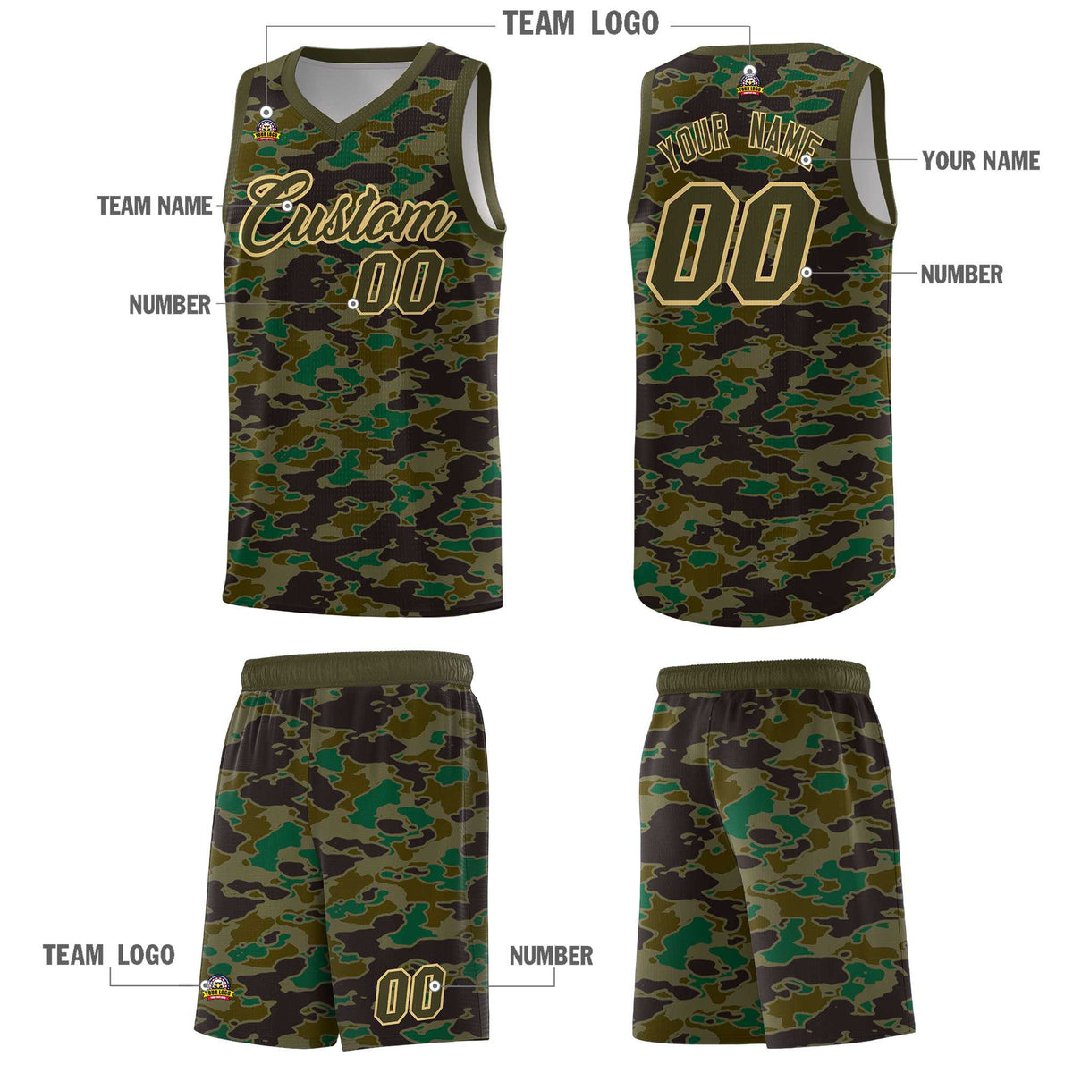 Custom Personalized Camo Kits Sports Uniform Basketball Jersey|KXKSHOP