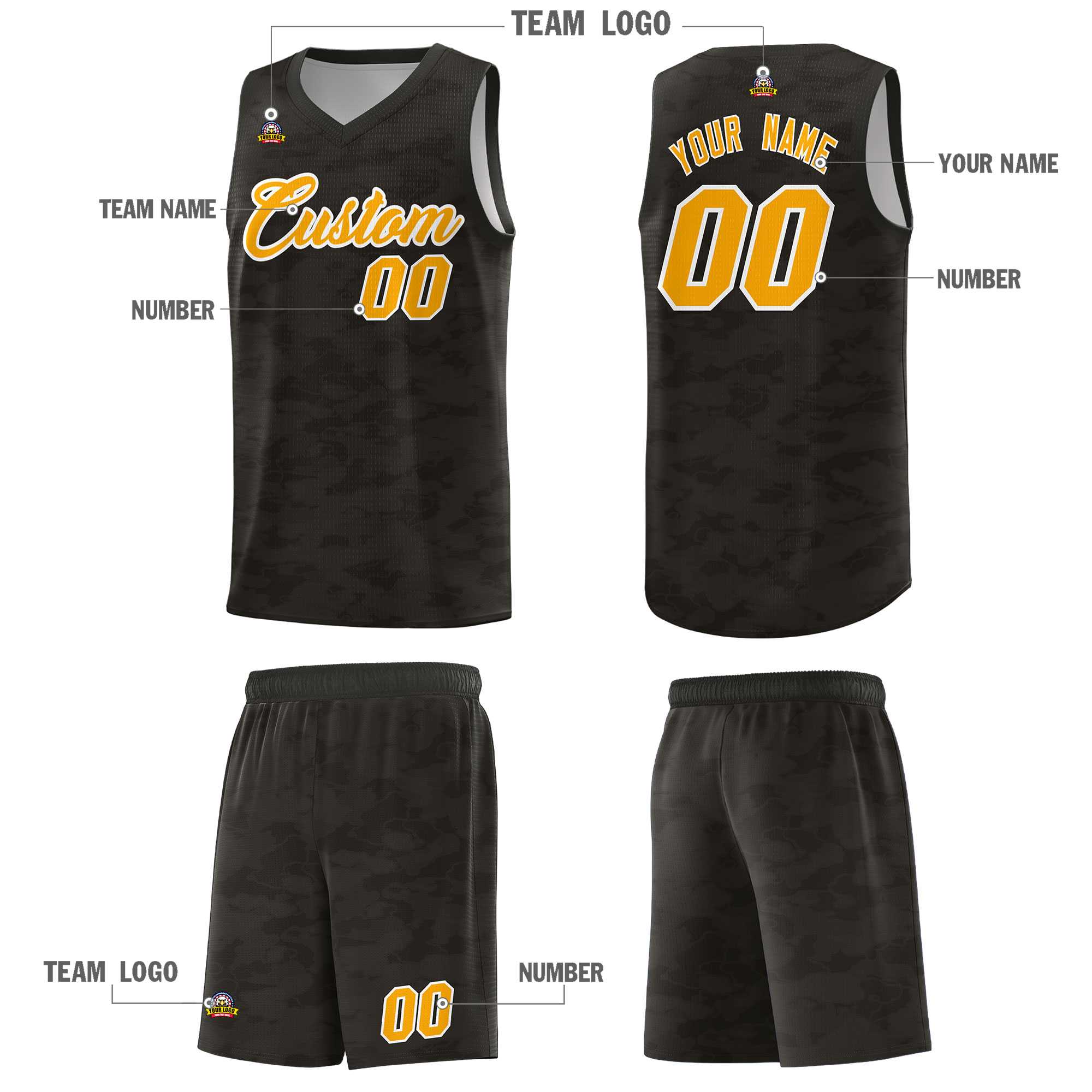 Custom Personalized Camo Kits Sports Uniform Basketball Jersey|KXKSHOP