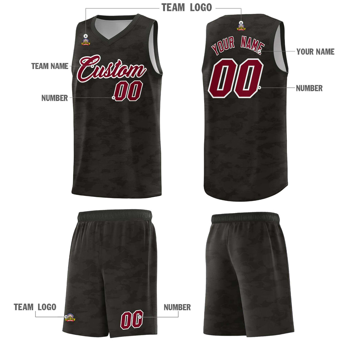 Custom Personalized Camo Kits Sports Uniform Basketball Jersey|KXKSHOP