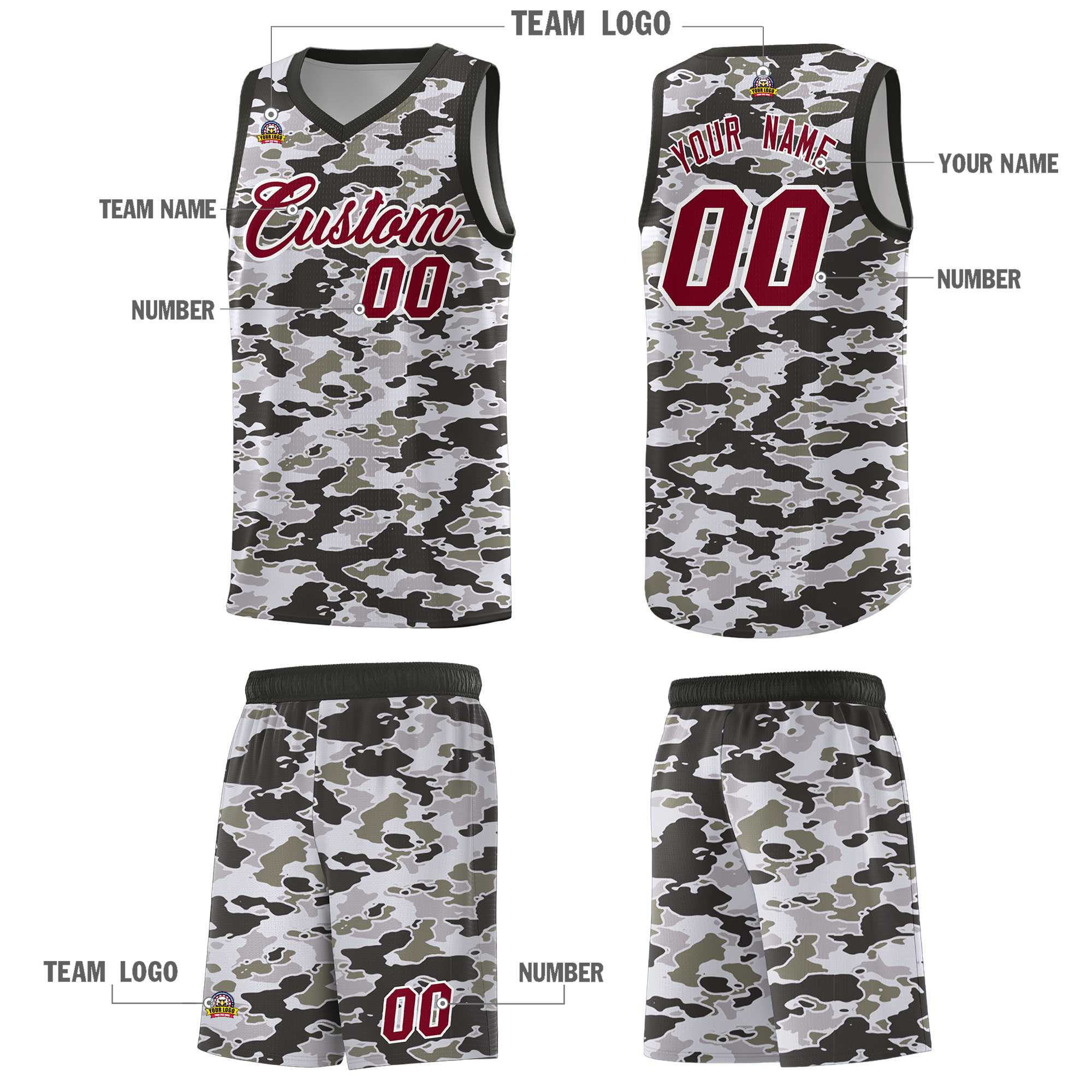 Custom Personalized Camo Kits Sports Uniform Basketball Jersey|KXKSHOP