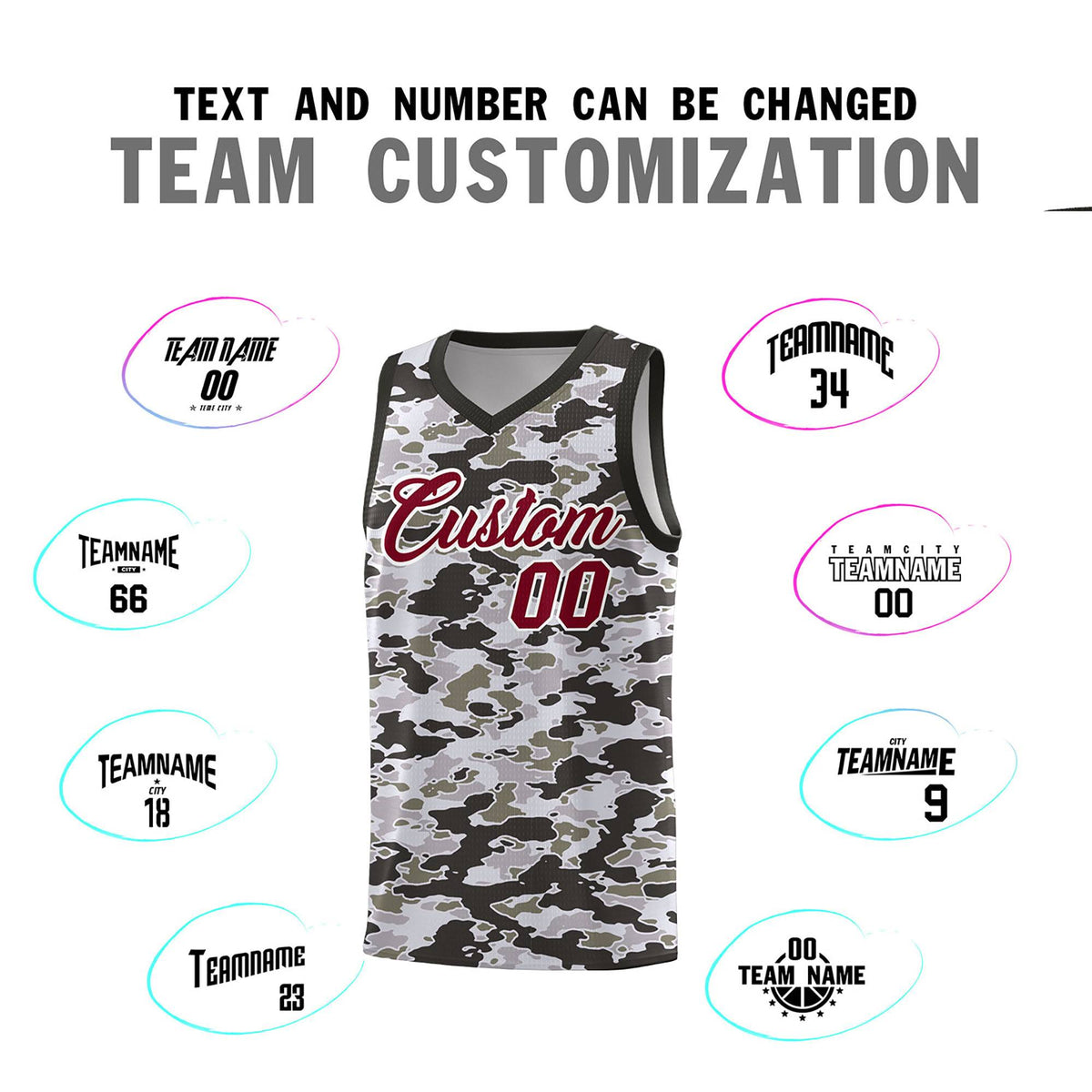 Custom Personalized Camo Kits Sports Uniform Basketball Jersey|KXKSHOP