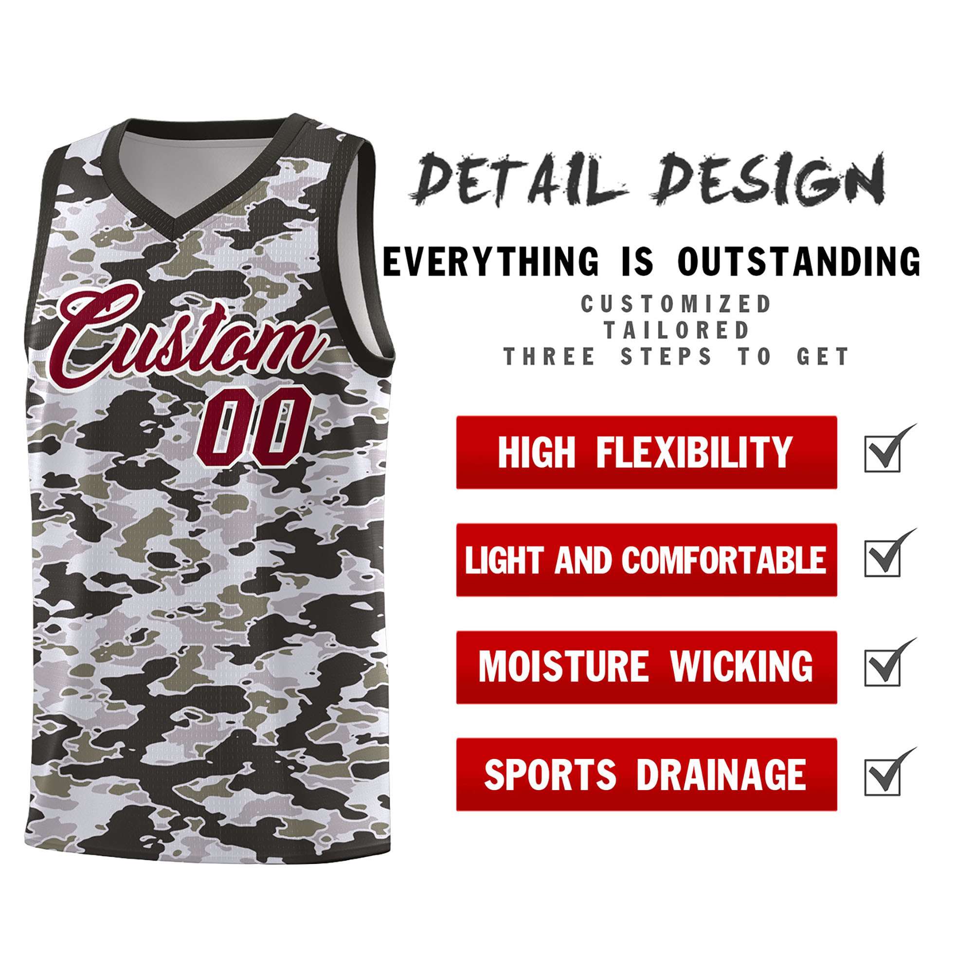 Custom Personalized Camo Kits Sports Uniform Basketball Jersey|KXKSHOP
