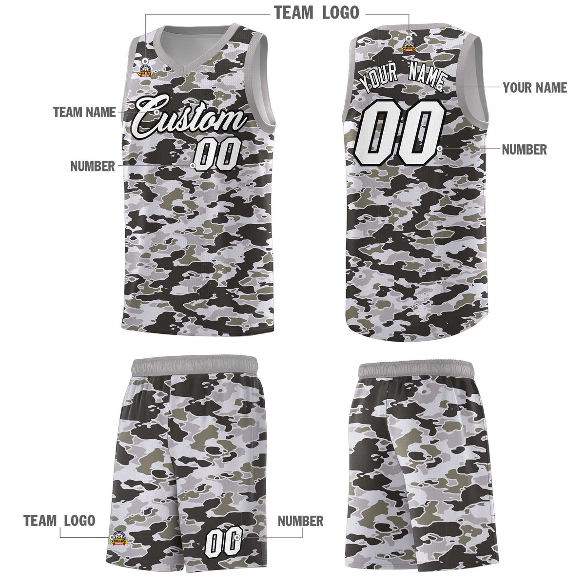 Custom Personalized Camo Kits Sports Uniform Basketball Jersey|KXKSHOP