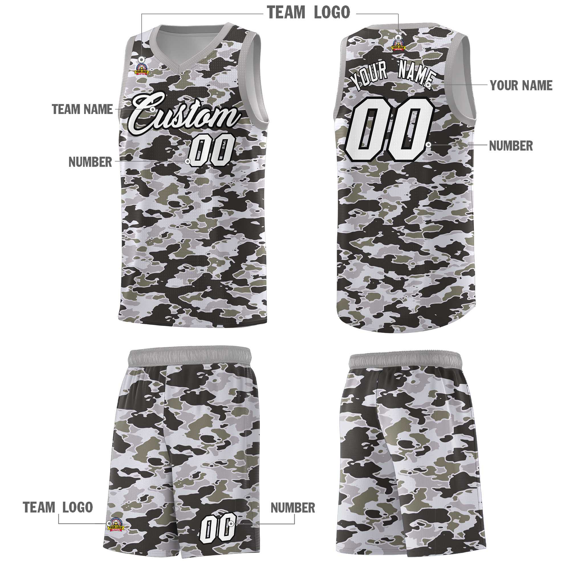 Custom Personalized Camo Kits Sports Uniform Basketball Jersey|KXKSHOP