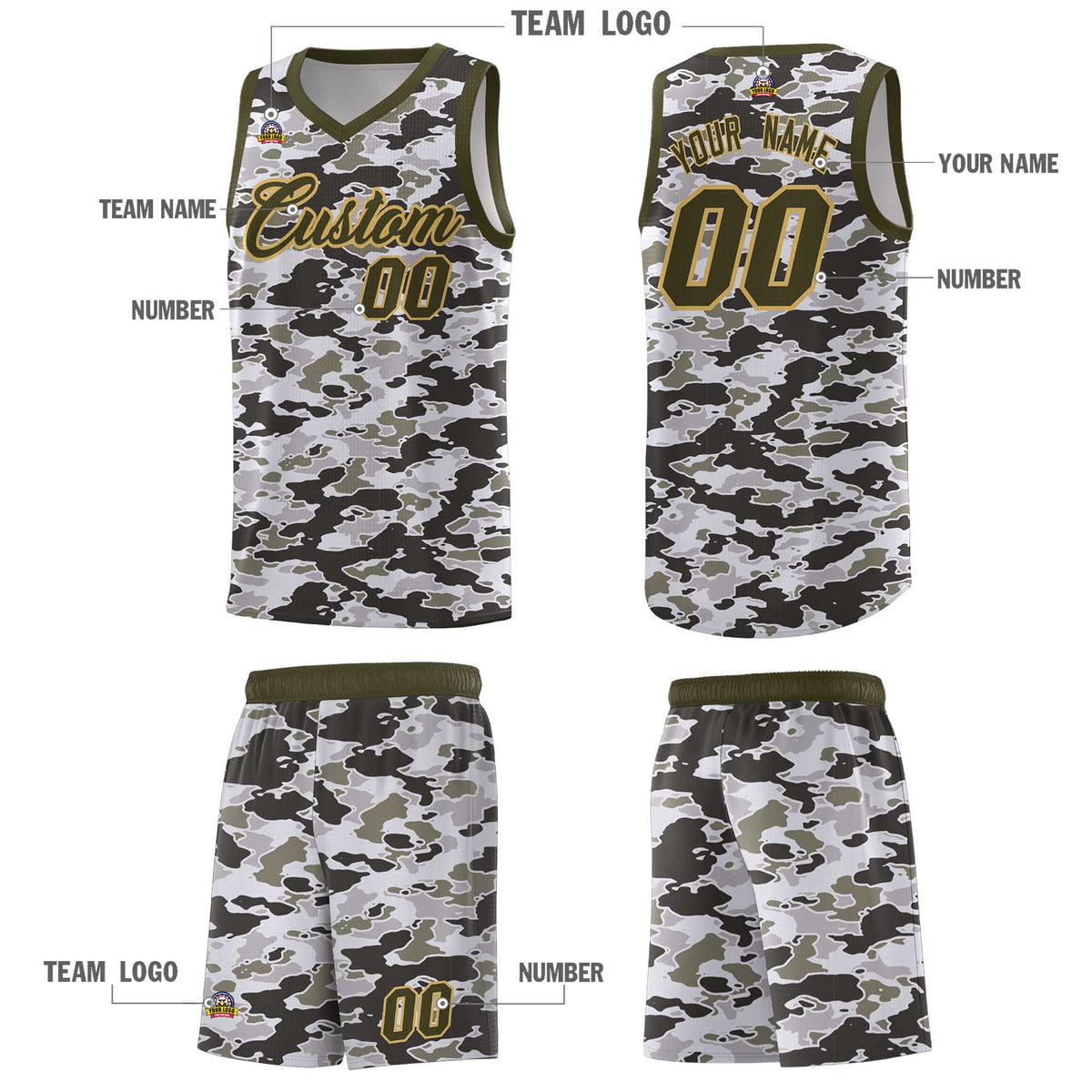 Custom Personalized Camo Kits Sports Uniform Basketball Jersey|KXKSHOP