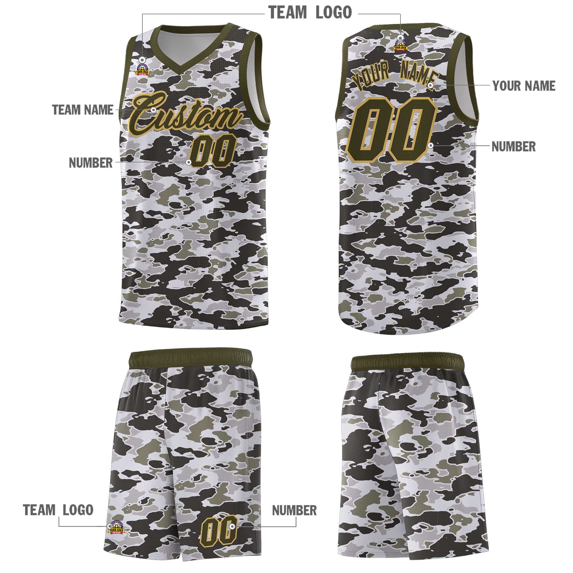 Custom Personalized Camo Kits Sports Uniform Basketball Jersey|KXKSHOP