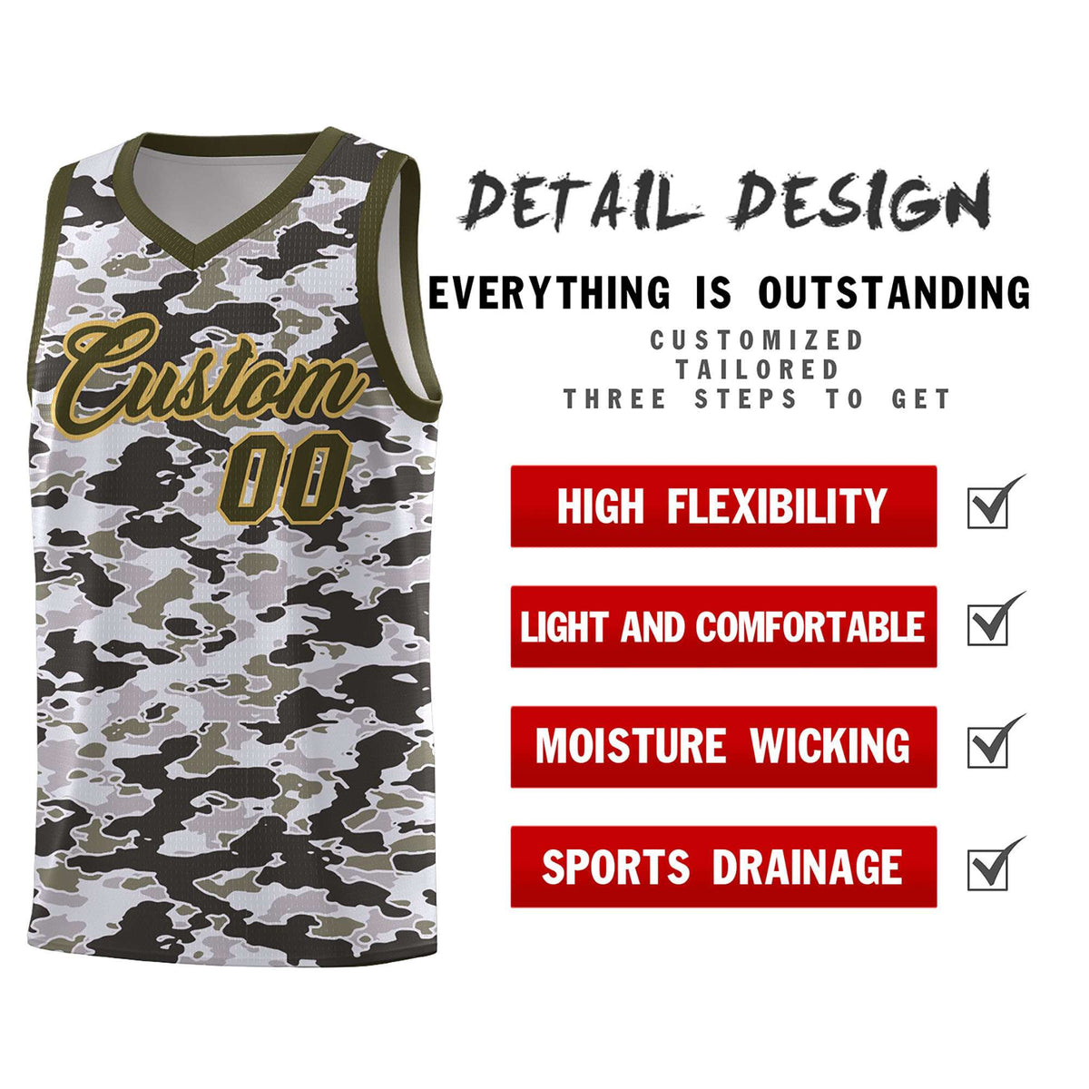 Custom Personalized Camo Kits Sports Uniform Basketball Jersey|KXKSHOP