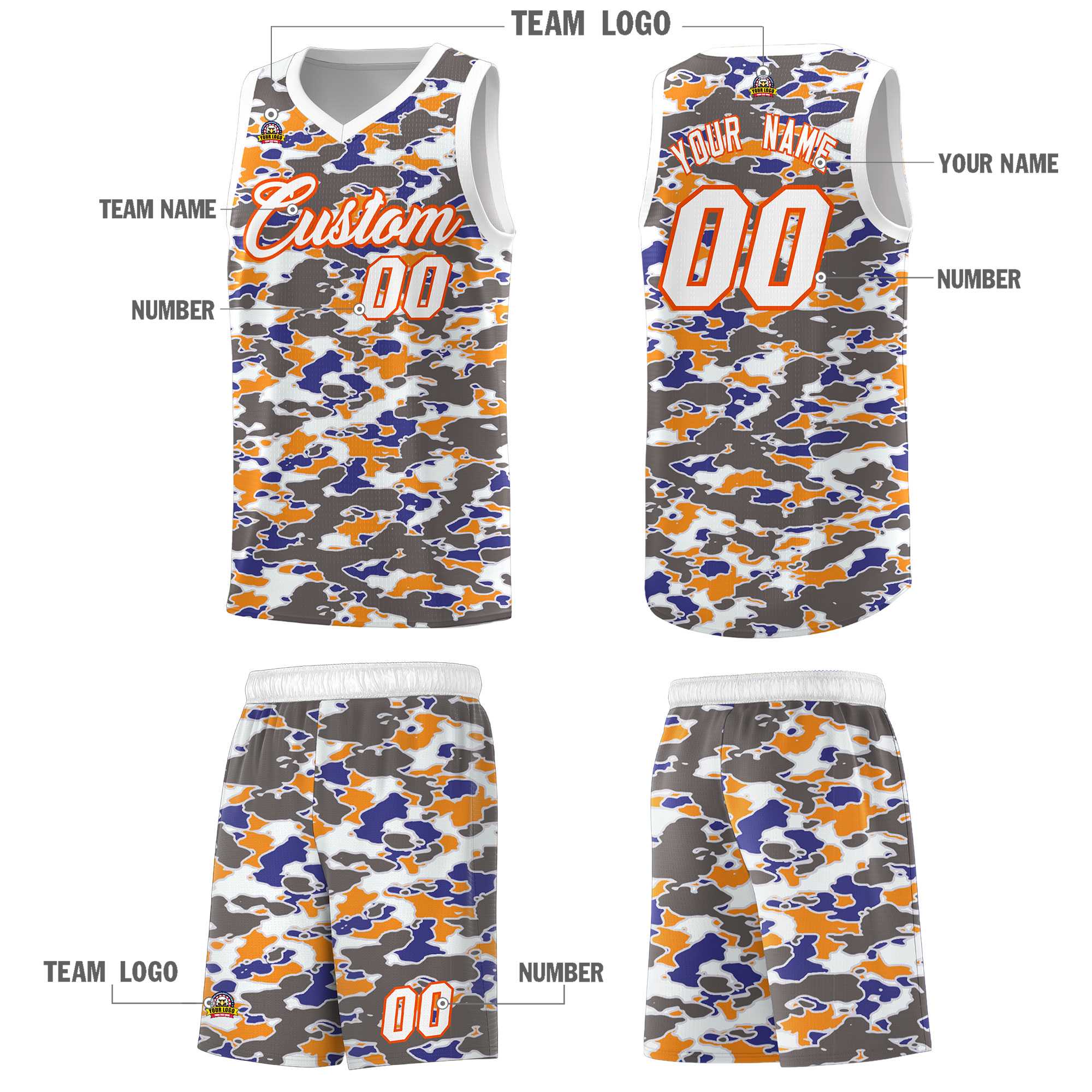 Custom Personalized Camo Kits Sports Uniform Basketball Jersey|KXKSHOP