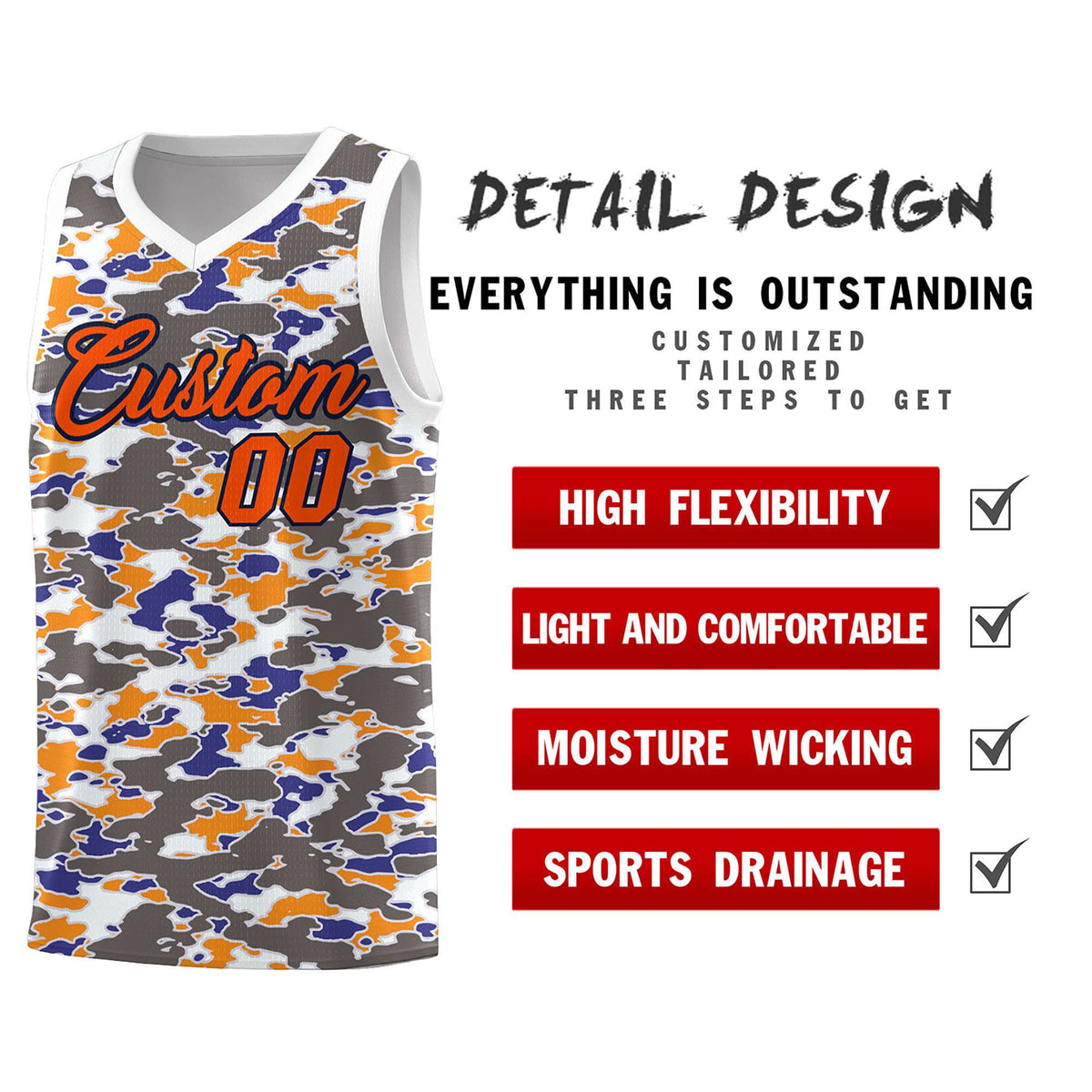 Custom Personalized Camo Kits Sports Uniform Basketball Jersey|KXKSHOP