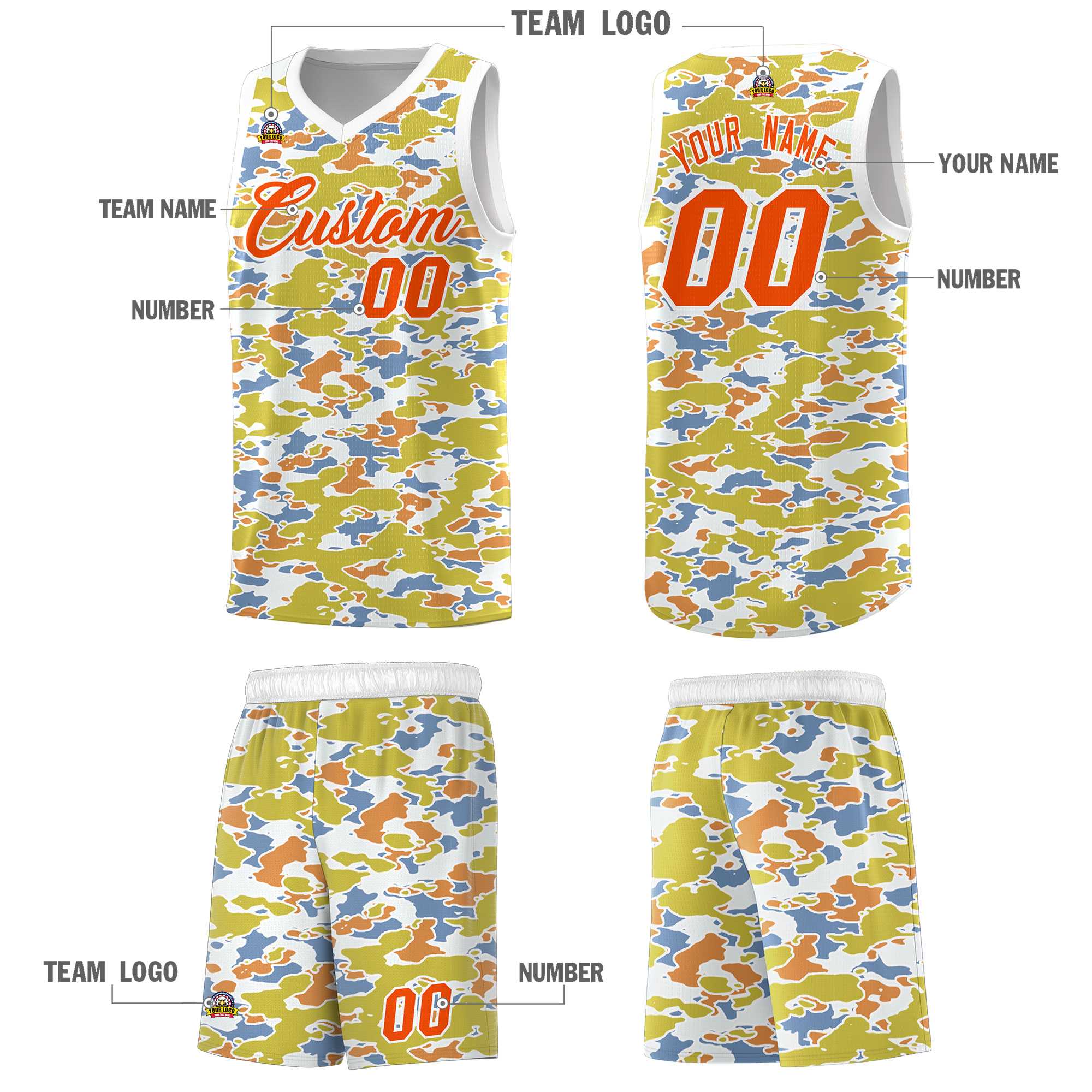 Custom Personalized Camo Kits Sports Uniform Basketball Jersey|KXKSHOP