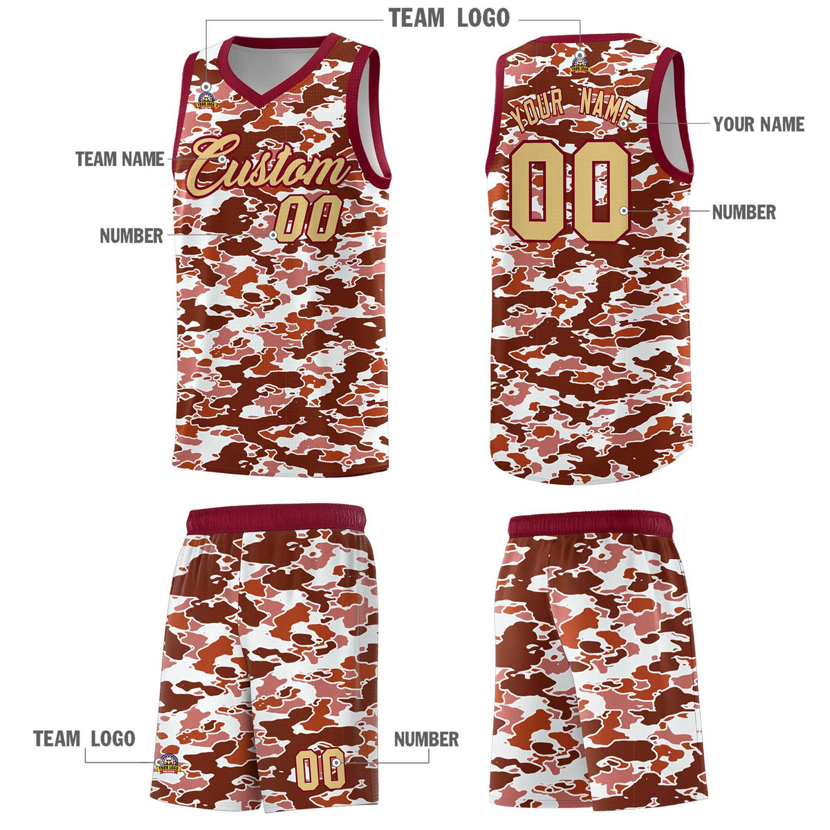 Custom Personalized Camo Kits Sports Uniform Basketball Jersey|KXKSHOP