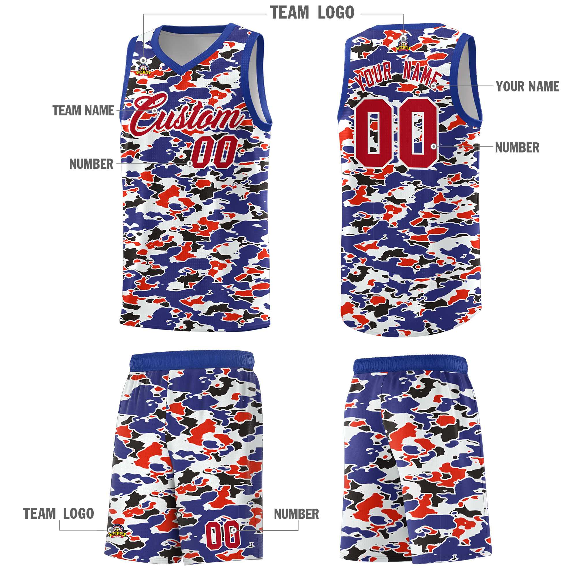 Custom Personalized Camo Kits Sports Uniform Basketball Jersey|KXKSHOP