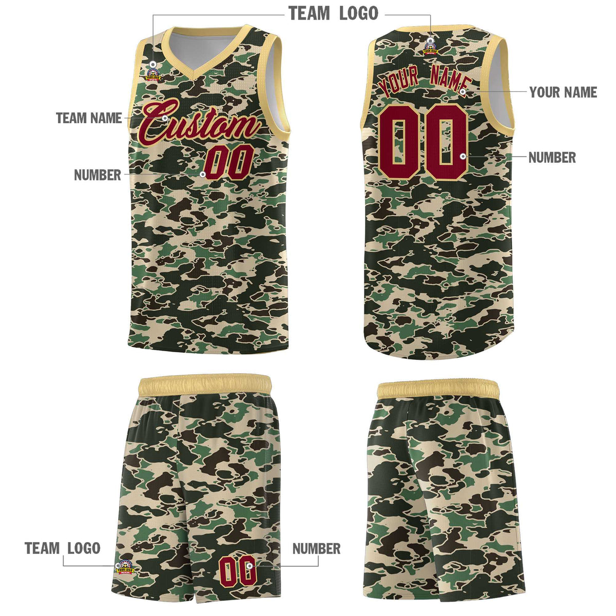 Custom Personalized Camo Kits Sports Uniform Basketball Jersey|KXKSHOP