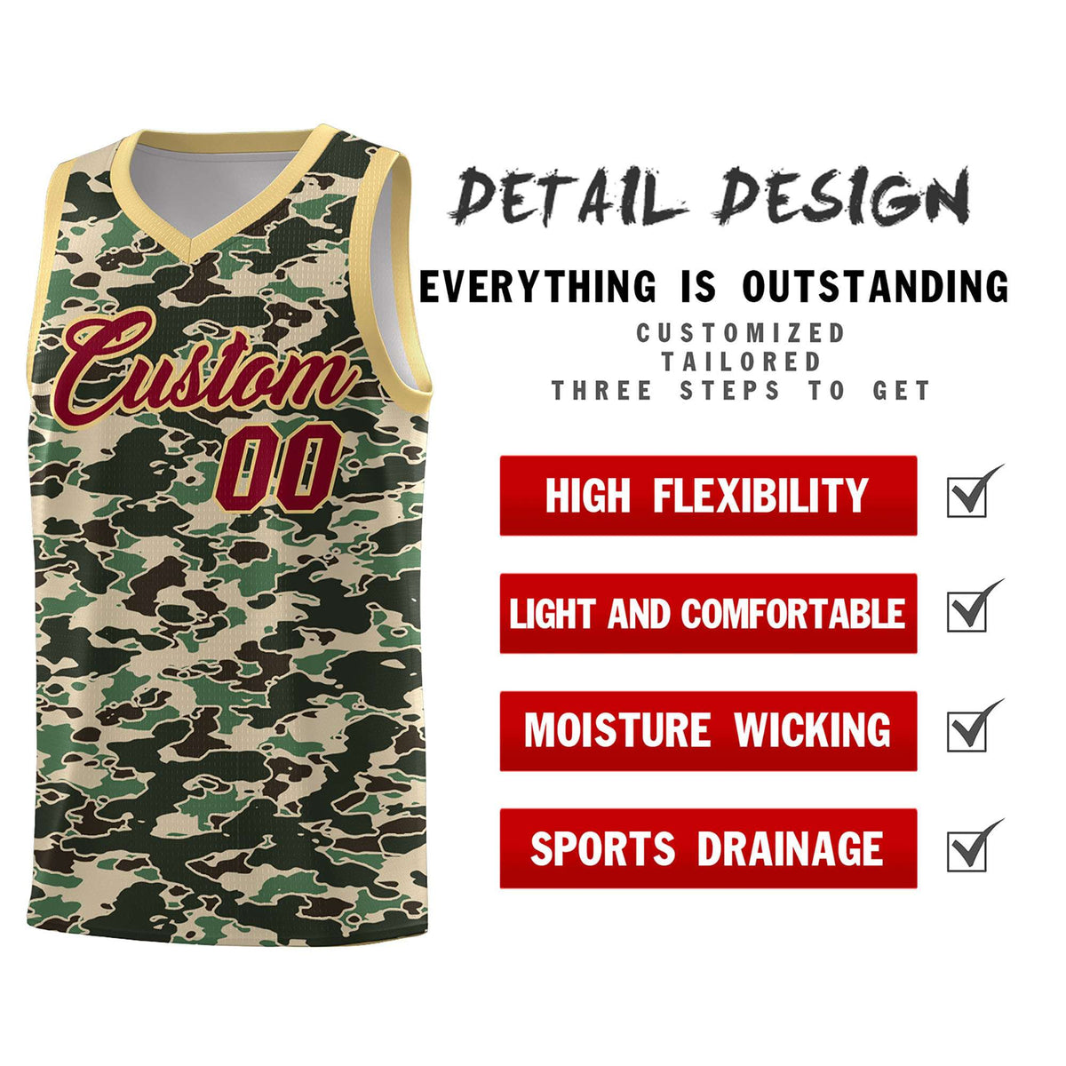 Custom Personalized Camo Kits Sports Uniform Basketball Jersey|KXKSHOP