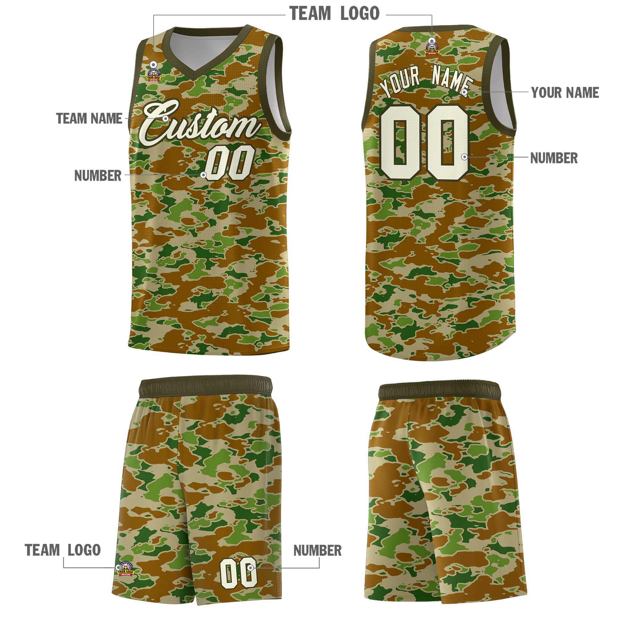 Custom Personalized Camo Kits Sports Uniform Basketball Jersey|KXKSHOP