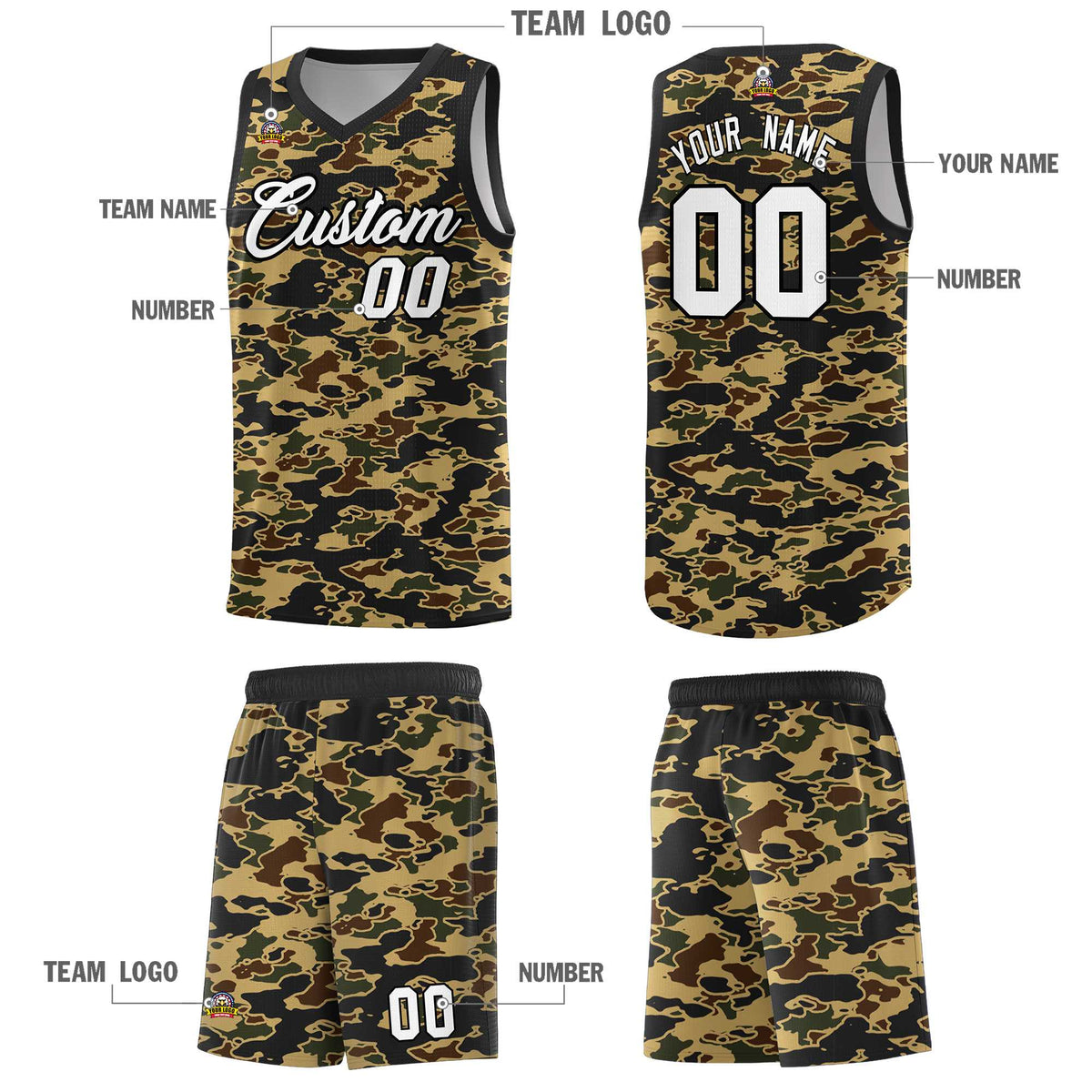 Custom Personalized Camo Kits Sports Uniform Basketball Jersey|KXKSHOP