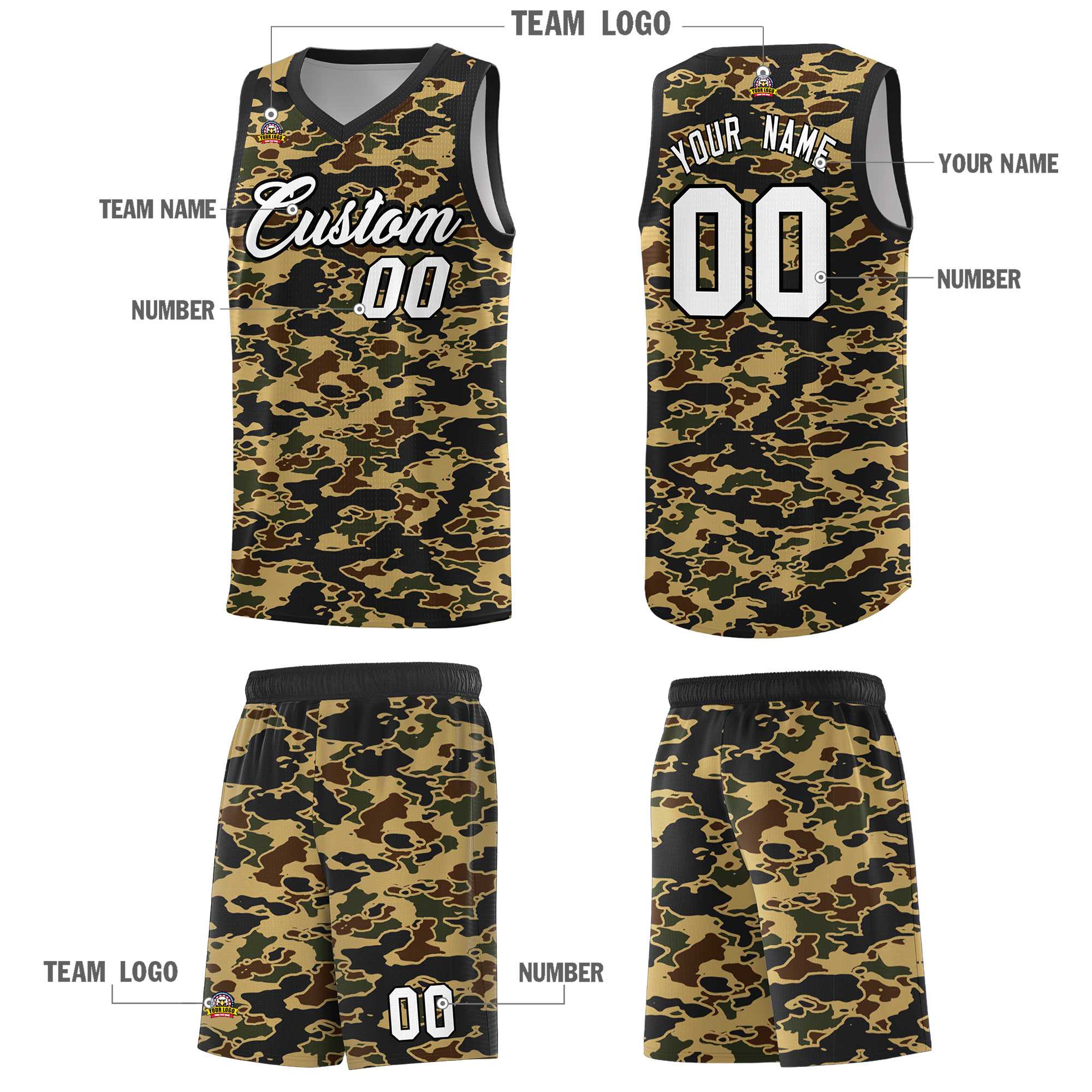 Custom Personalized Camo Kits Sports Uniform Basketball Jersey|KXKSHOP