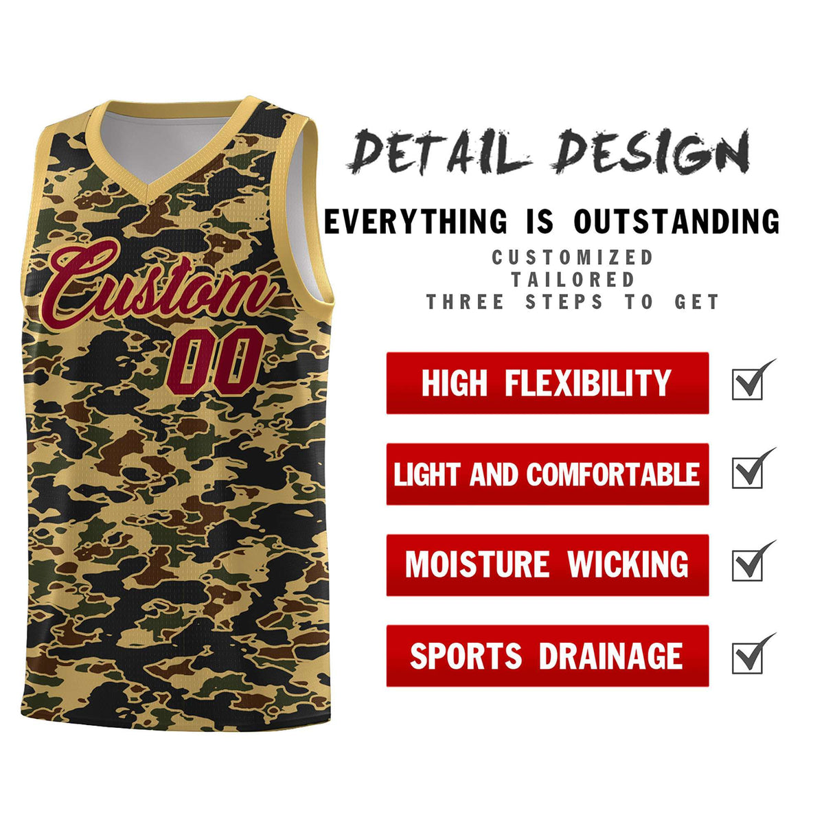 Custom Personalized Camo Kits Sports Uniform Basketball Jersey|KXKSHOP