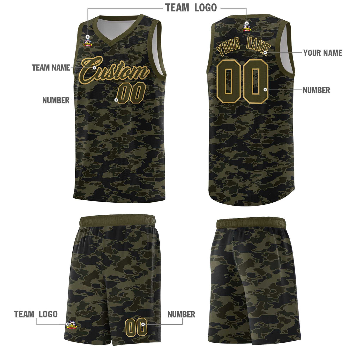 Custom Personalized Camo Kits Sports Uniform Basketball Jersey|KXKSHOP