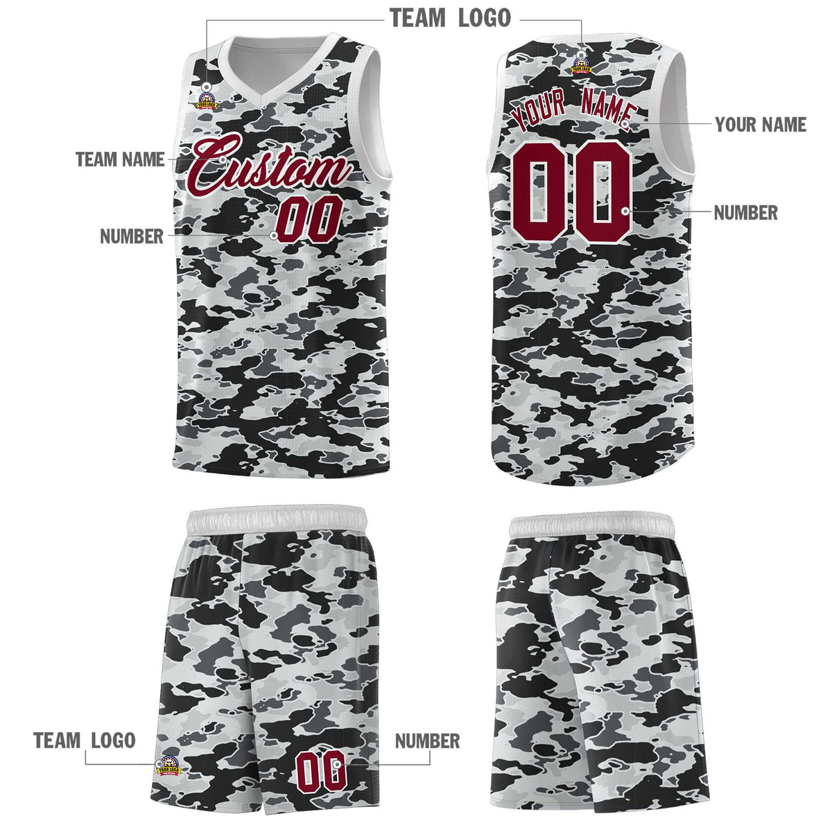 Custom Personalized Camo Kits Sports Uniform Basketball Jersey|KXKSHOP