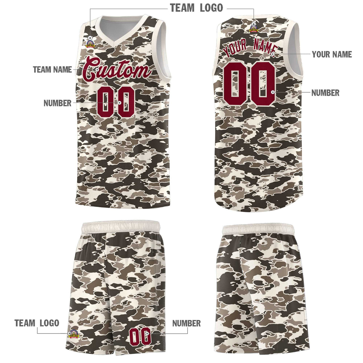 Custom Personalized Camo Kits Sports Uniform Basketball Jersey|KXKSHOP