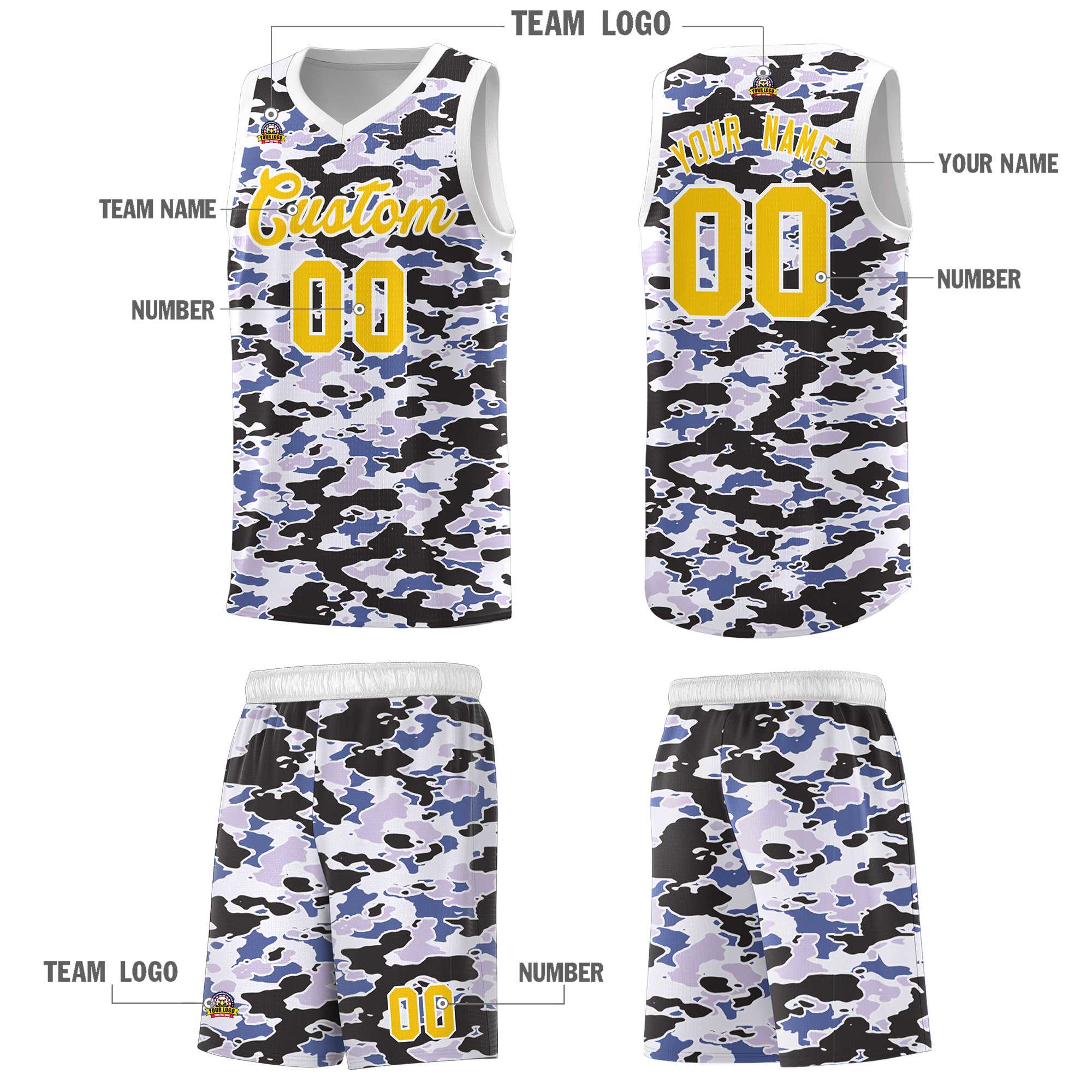 Custom Personalized Camo Kits Sports Uniform Basketball Jersey|KXKSHOP