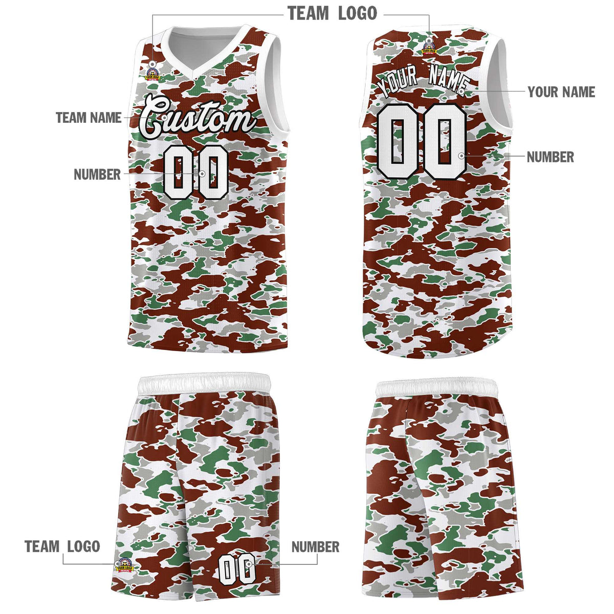 Custom Personalized Camo Kits Sports Uniform Basketball Jersey|KXKSHOP