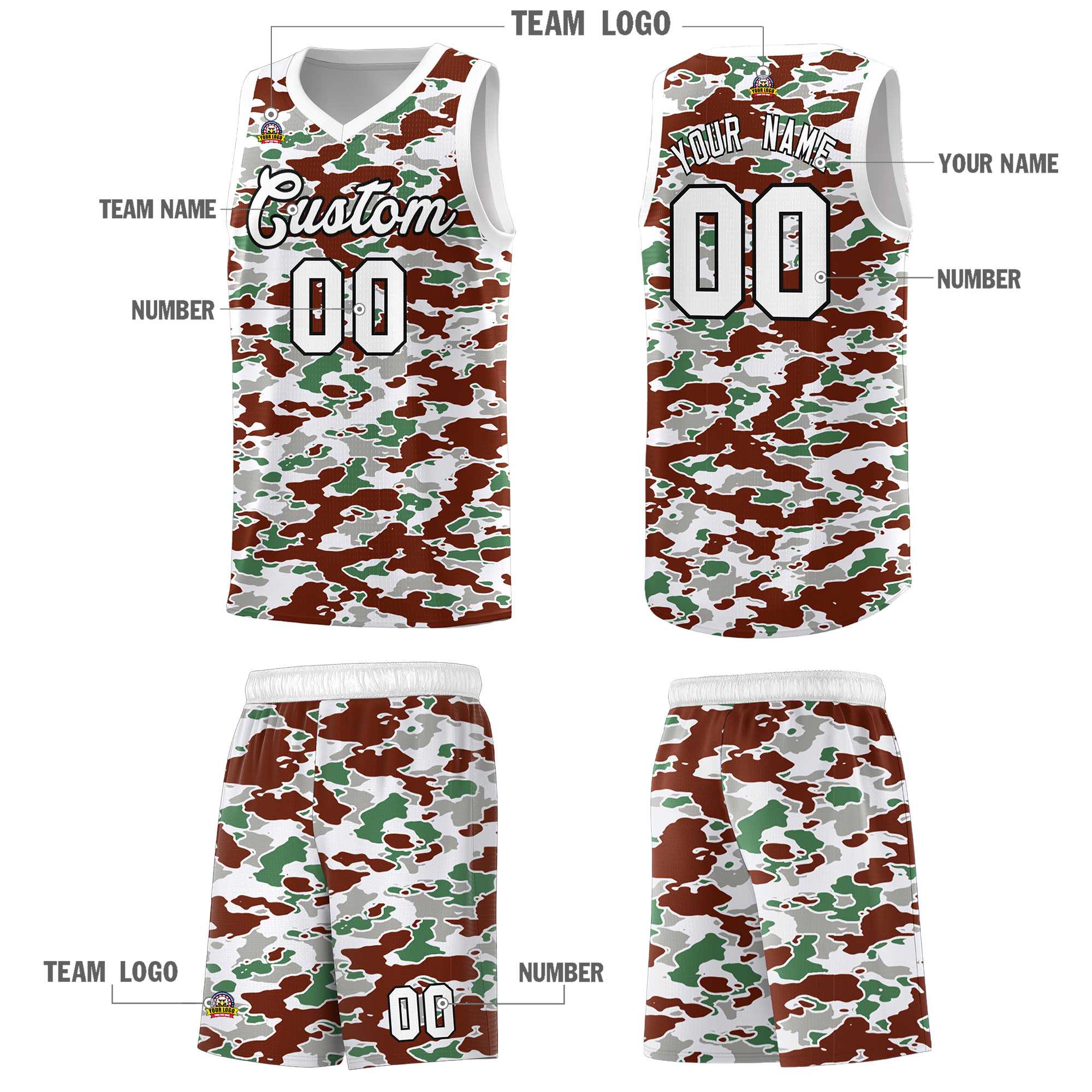 Custom Personalized Camo Kits Sports Uniform Basketball Jersey|KXKSHOP