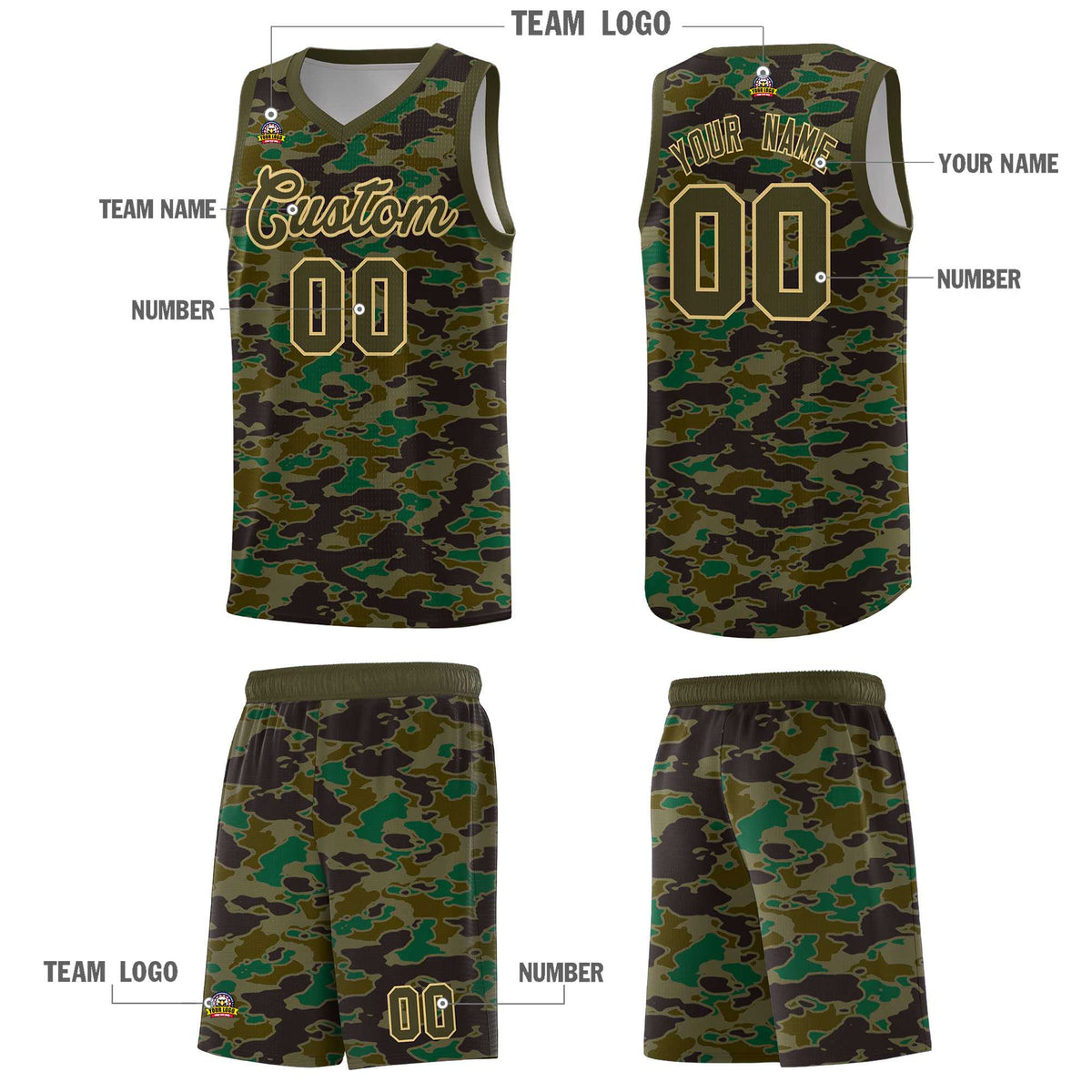 Custom Personalized Camo Kits Sports Uniform Basketball Jersey|KXKSHOP