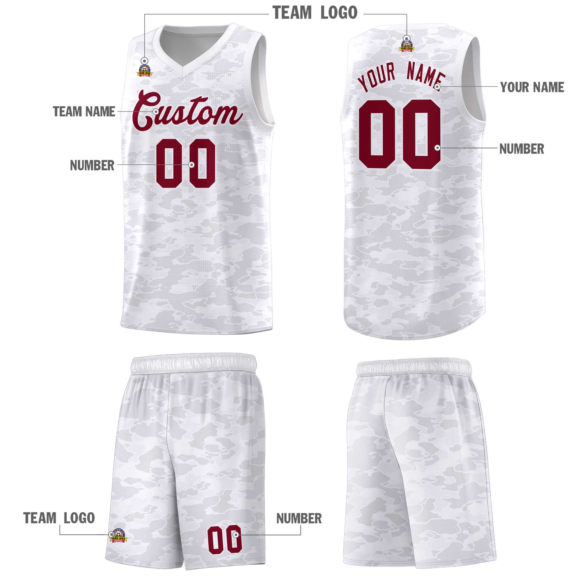 Custom Personalized Camo Kits Sports Uniform Basketball Jersey|KXKSHOP