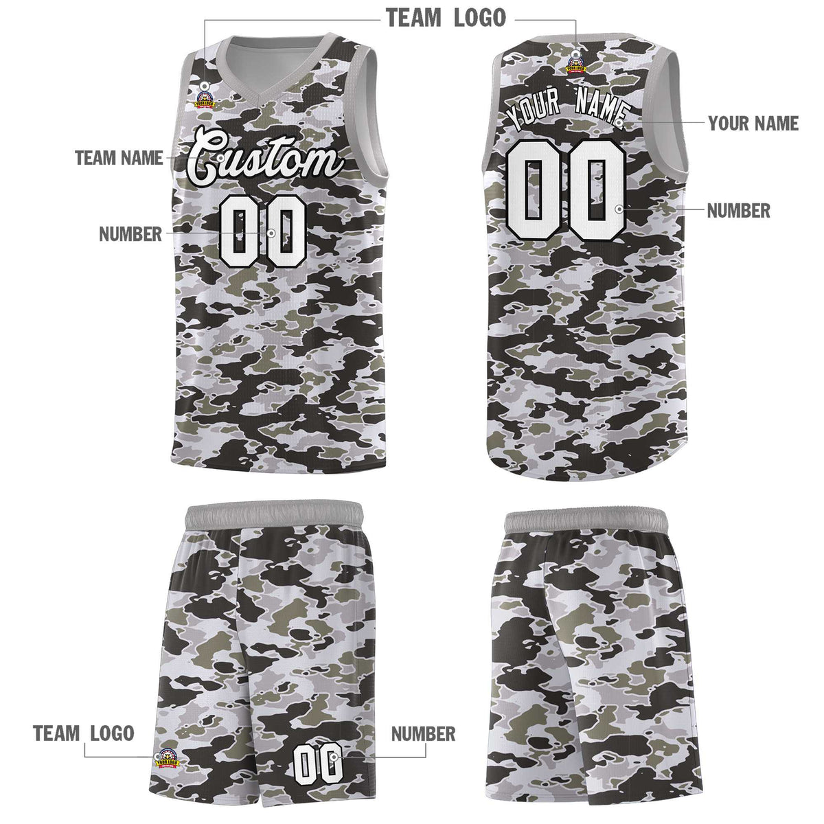 Custom Personalized Camo Kits Sports Uniform Basketball Jersey|KXKSHOP