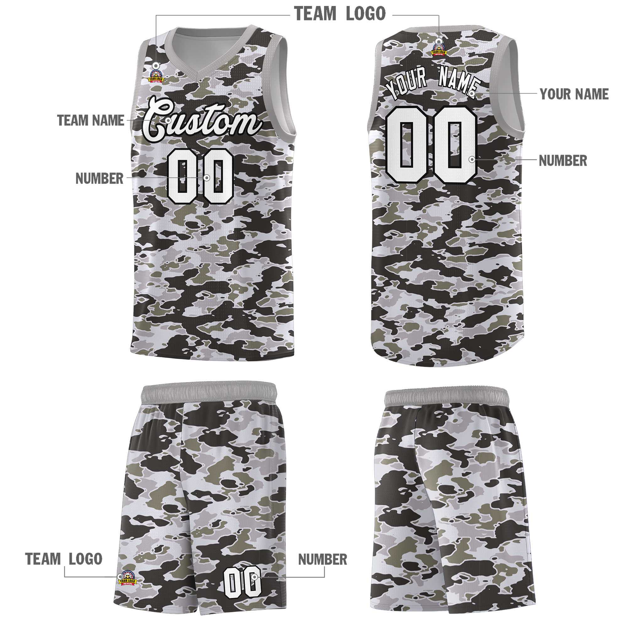 Custom Personalized Camo Kits Sports Uniform Basketball Jersey|KXKSHOP