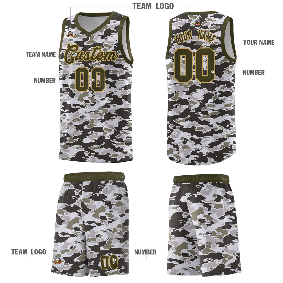 Custom Personalized Camo Kits Sports Uniform Basketball Jersey|KXKSHOP