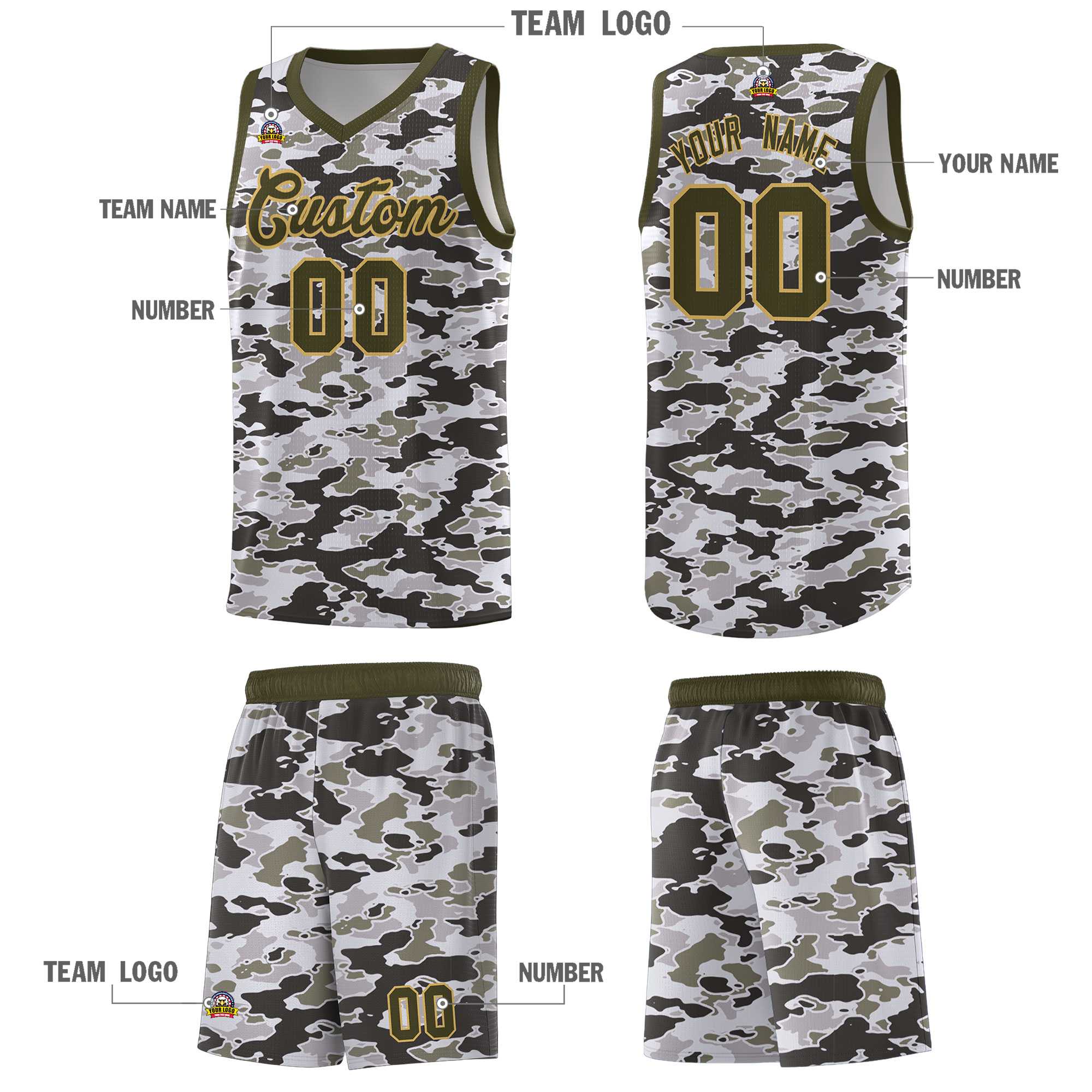 Custom Personalized Camo Kits Sports Uniform Basketball Jersey|KXKSHOP