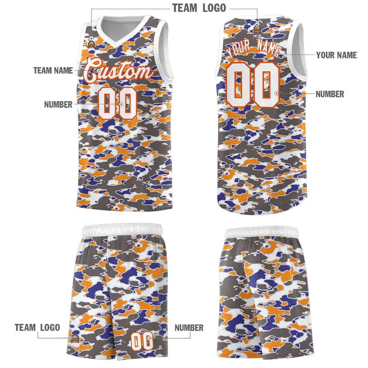 Custom Personalized Camo Kits Sports Uniform Basketball Jersey|KXKSHOP