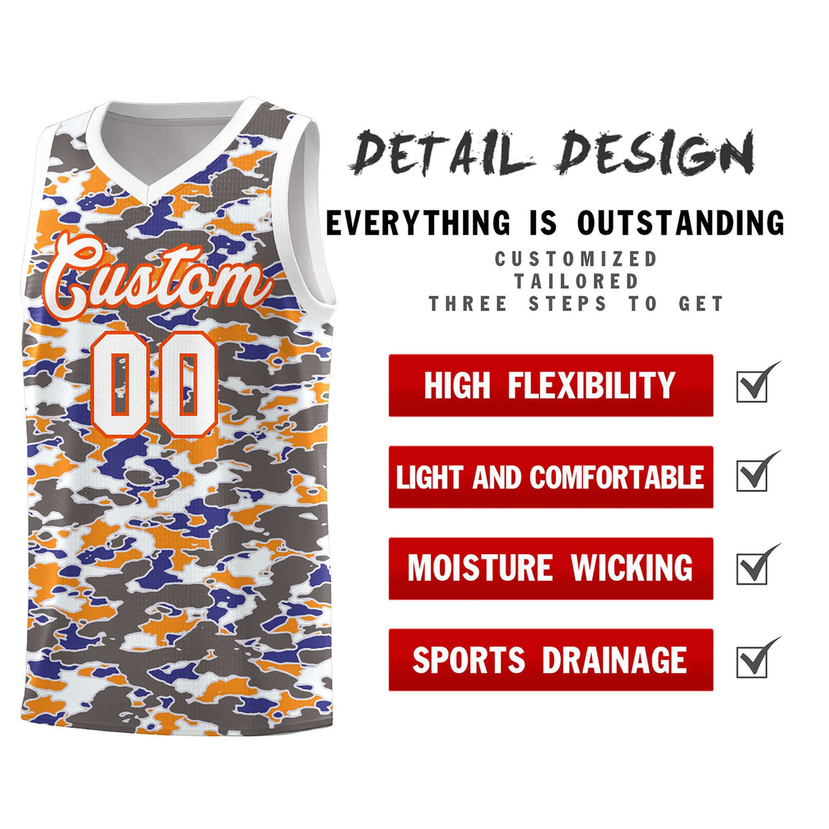 Custom Personalized Camo Kits Sports Uniform Basketball Jersey|KXKSHOP