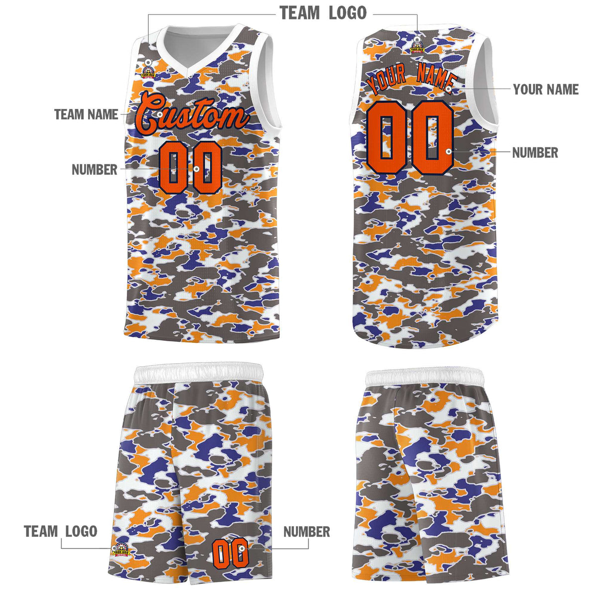 Custom Personalized Camo Kits Sports Uniform Basketball Jersey|KXKSHOP