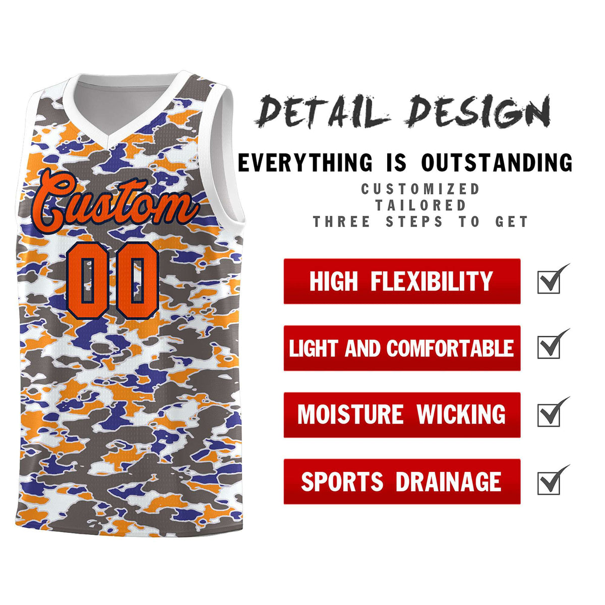 Custom Personalized Camo Kits Sports Uniform Basketball Jersey|KXKSHOP