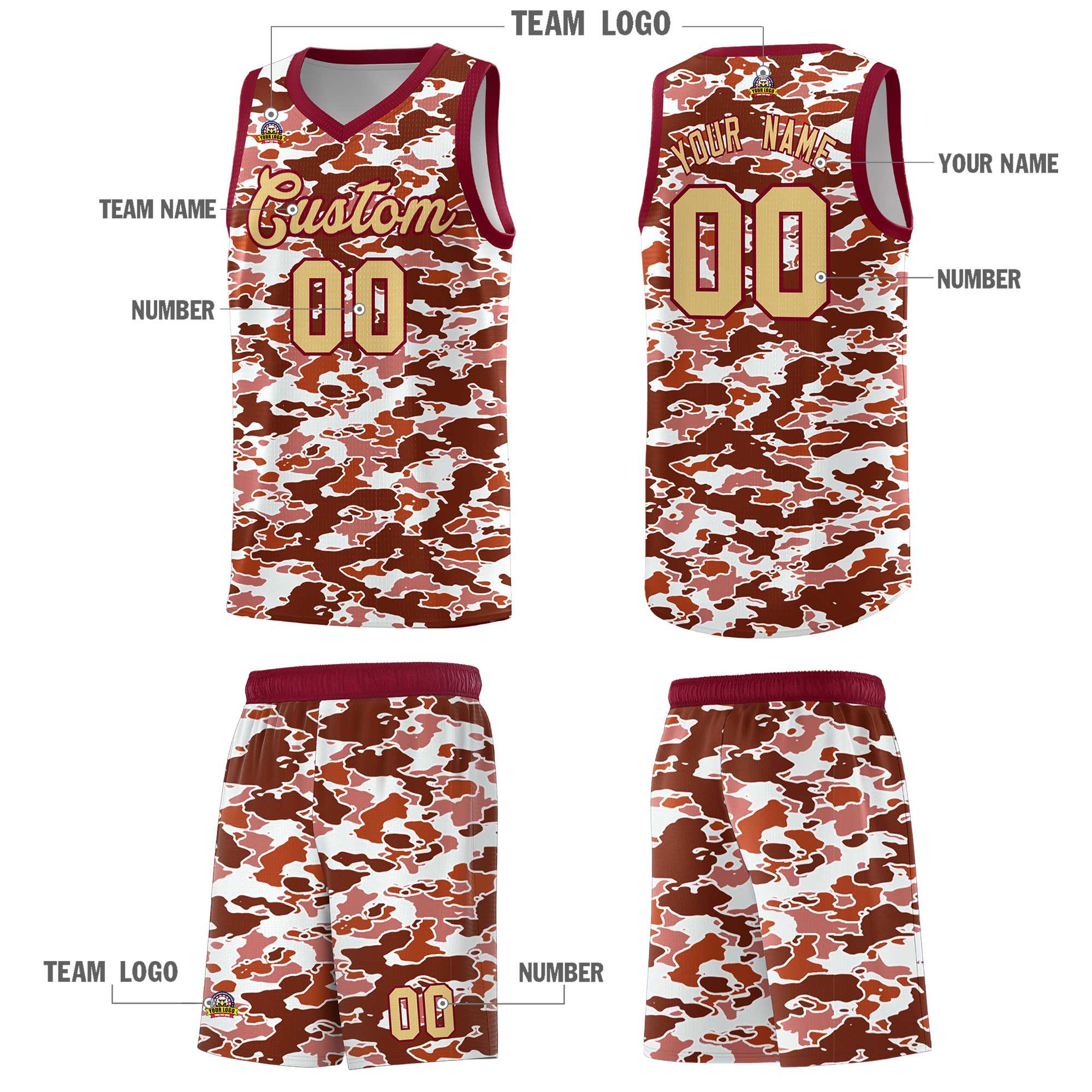 Custom Personalized Camo Kits Sports Uniform Basketball Jersey|KXKSHOP