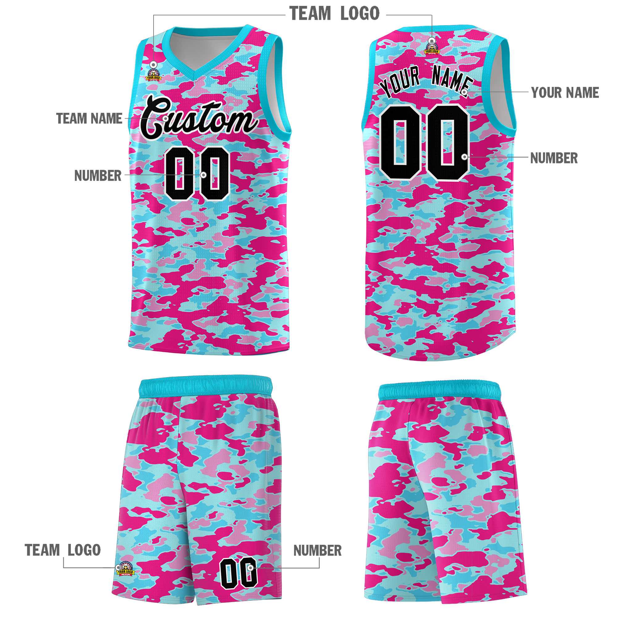 Custom Personalized Camo Kits Sports Uniform Basketball Jersey|KXKSHOP