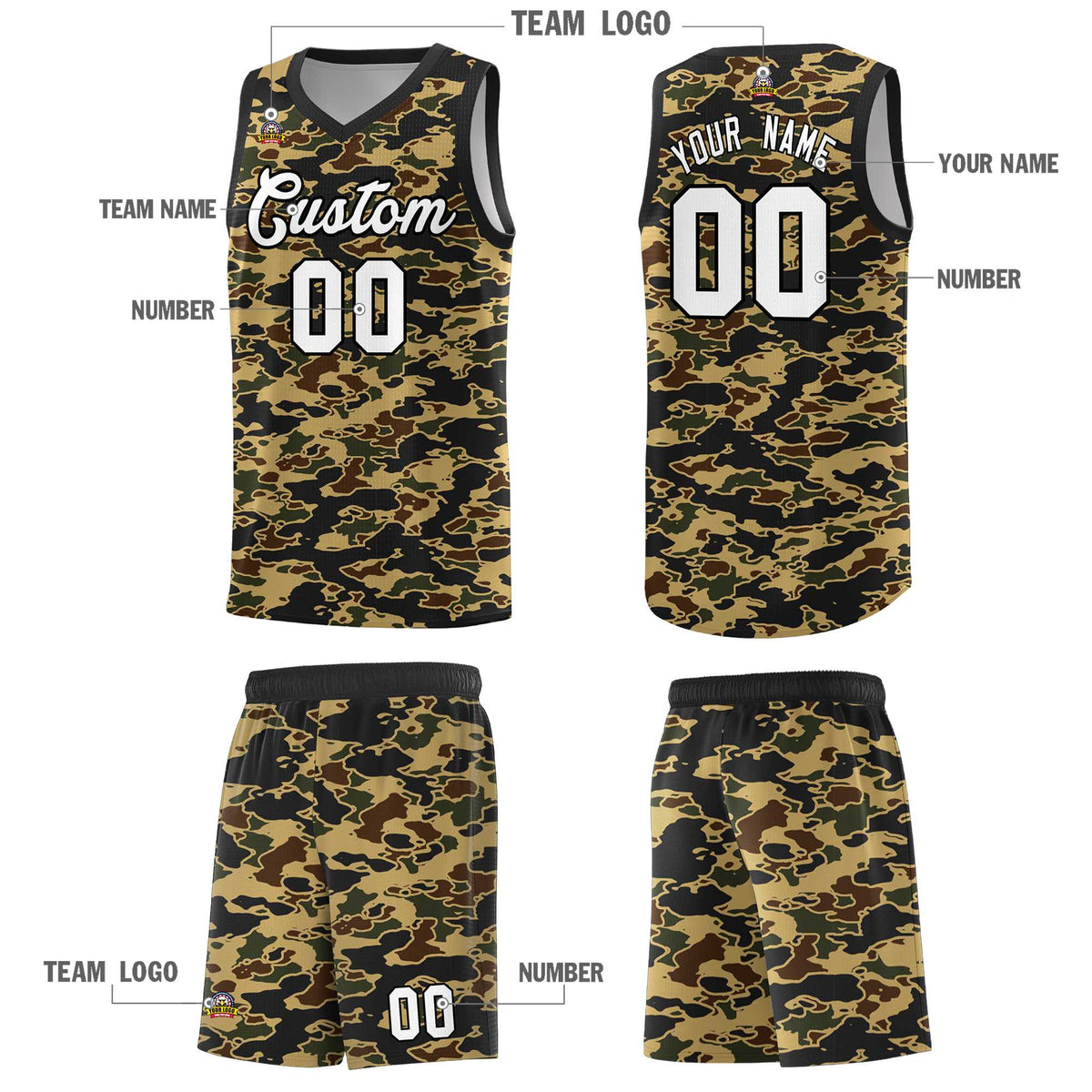 Custom Personalized Camo Kits Sports Uniform Basketball Jersey|KXKSHOP