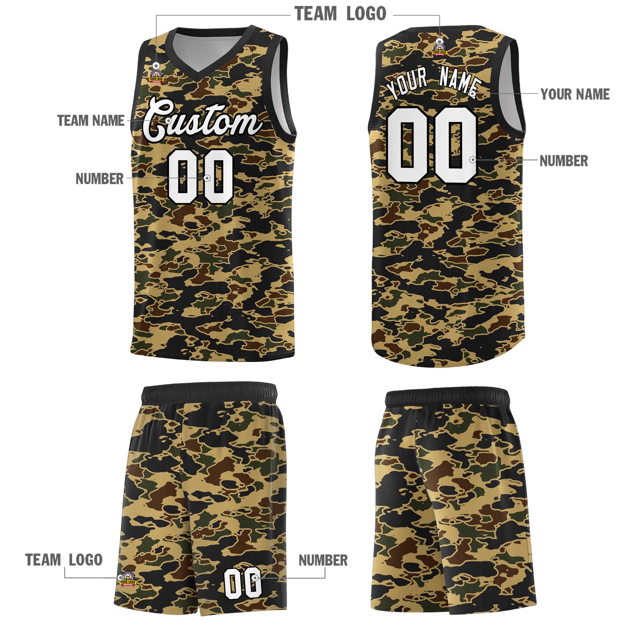 Custom Personalized Camo Kits Sports Uniform Basketball Jersey|KXKSHOP