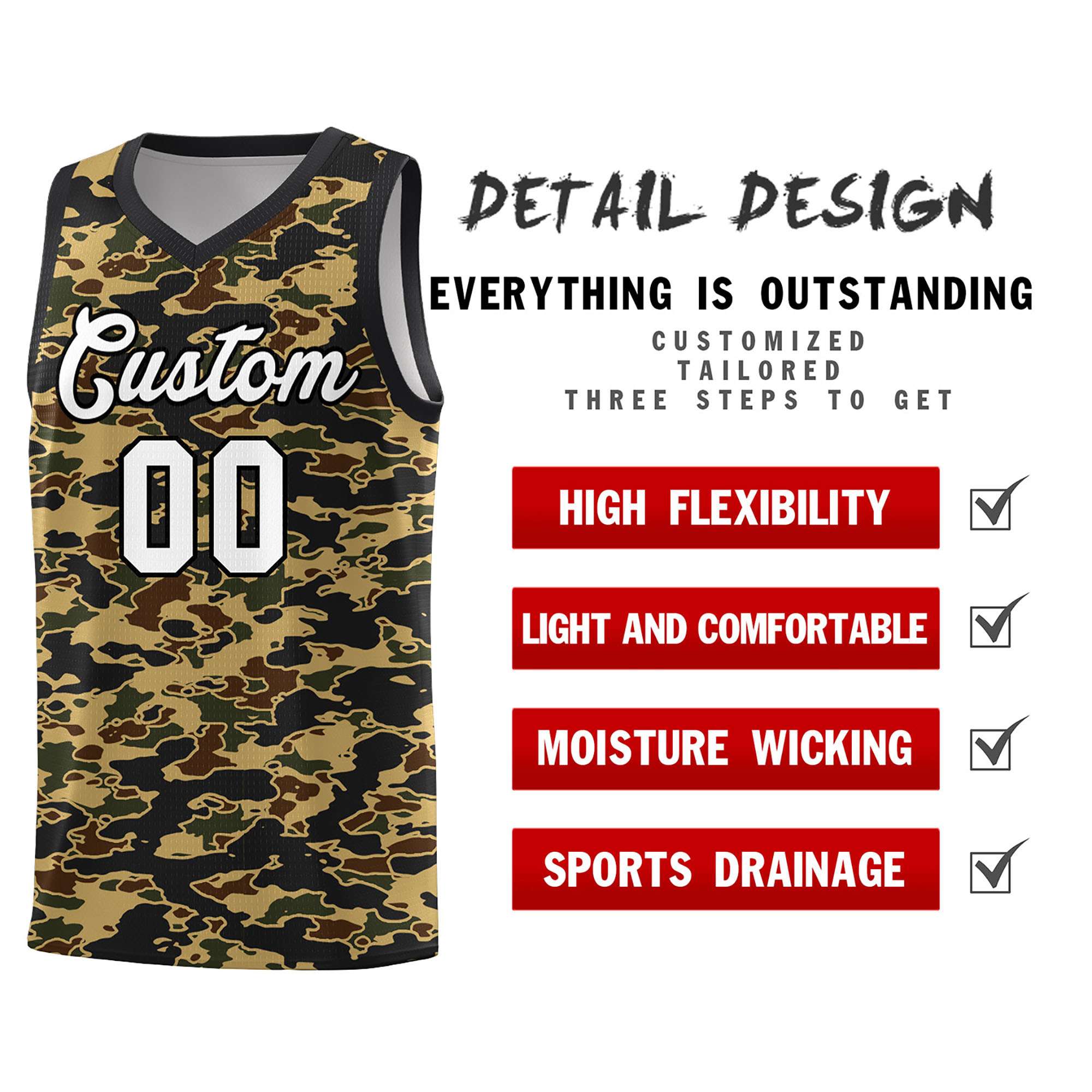 Custom Personalized Camo Kits Sports Uniform Basketball Jersey|KXKSHOP