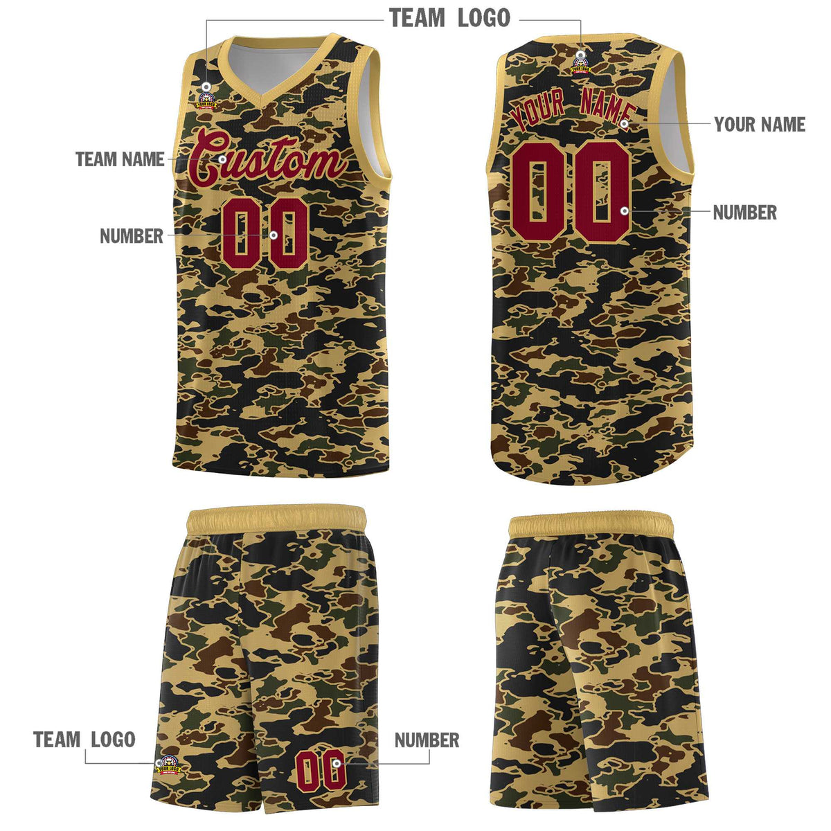 Custom Personalized Camo Kits Sports Uniform Basketball Jersey|KXKSHOP