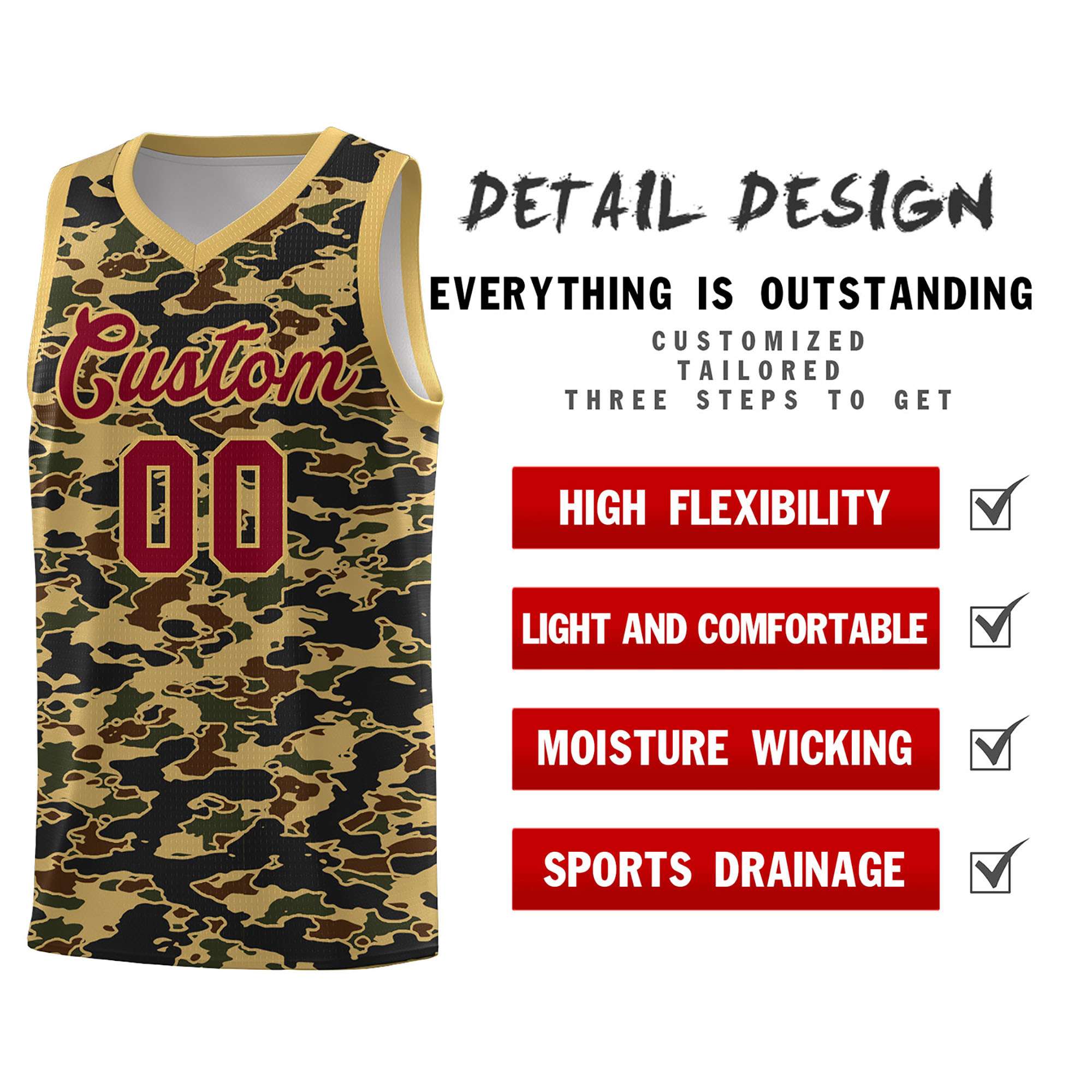 Custom Personalized Camo Kits Sports Uniform Basketball Jersey|KXKSHOP