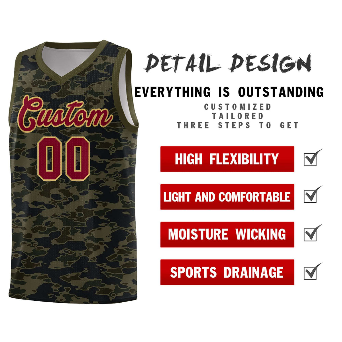 Custom Personalized Camo Kits Sports Uniform Basketball Jersey|KXKSHOP