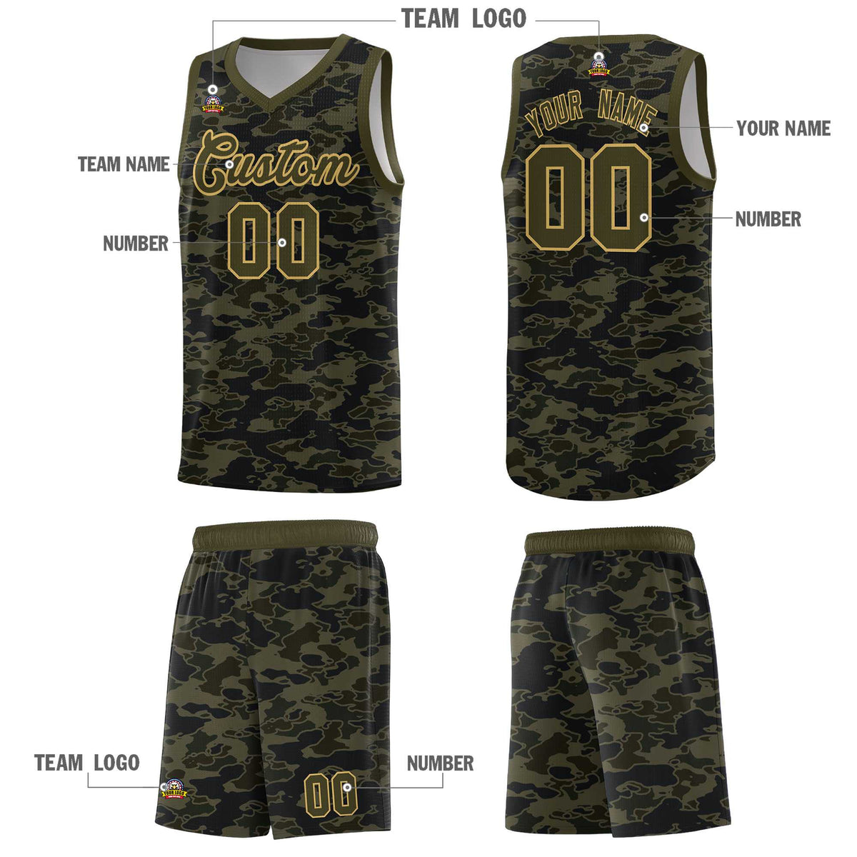 Custom Personalized Camo Kits Sports Uniform Basketball Jersey|KXKSHOP