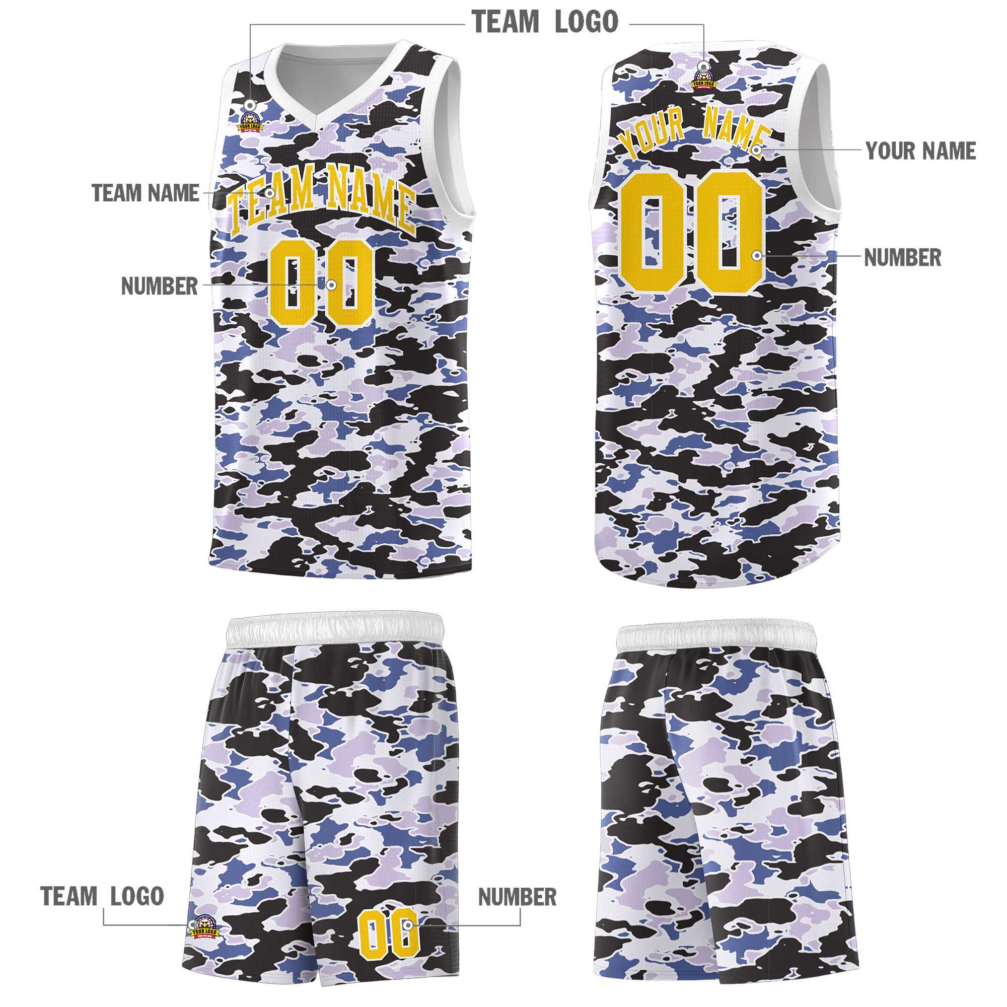 Custom Personalized Camo Kits Sports Uniform Basketball Jersey|KXKSHOP