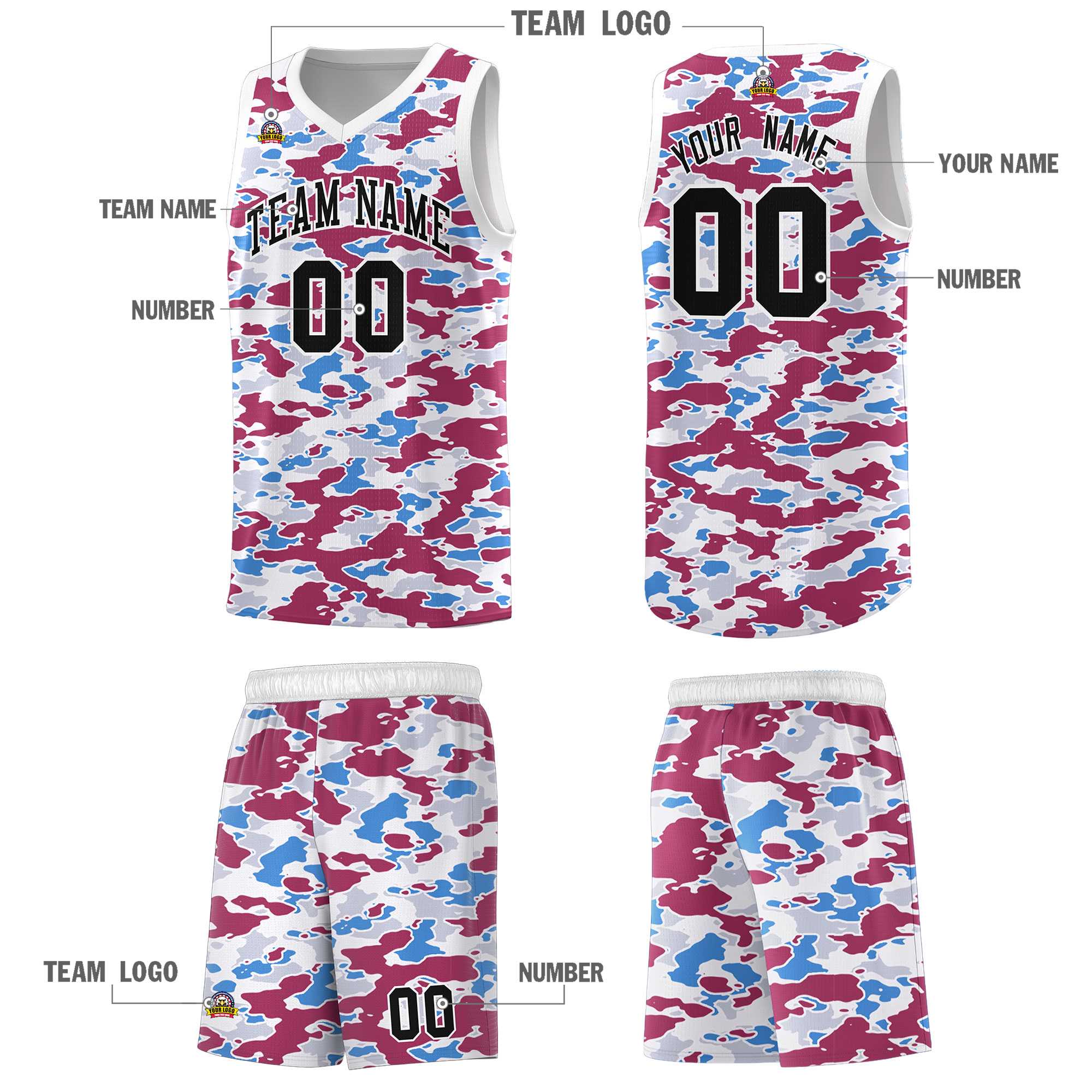 Custom Personalized Camo Kits Sports Uniform Basketball Jersey|KXKSHOP